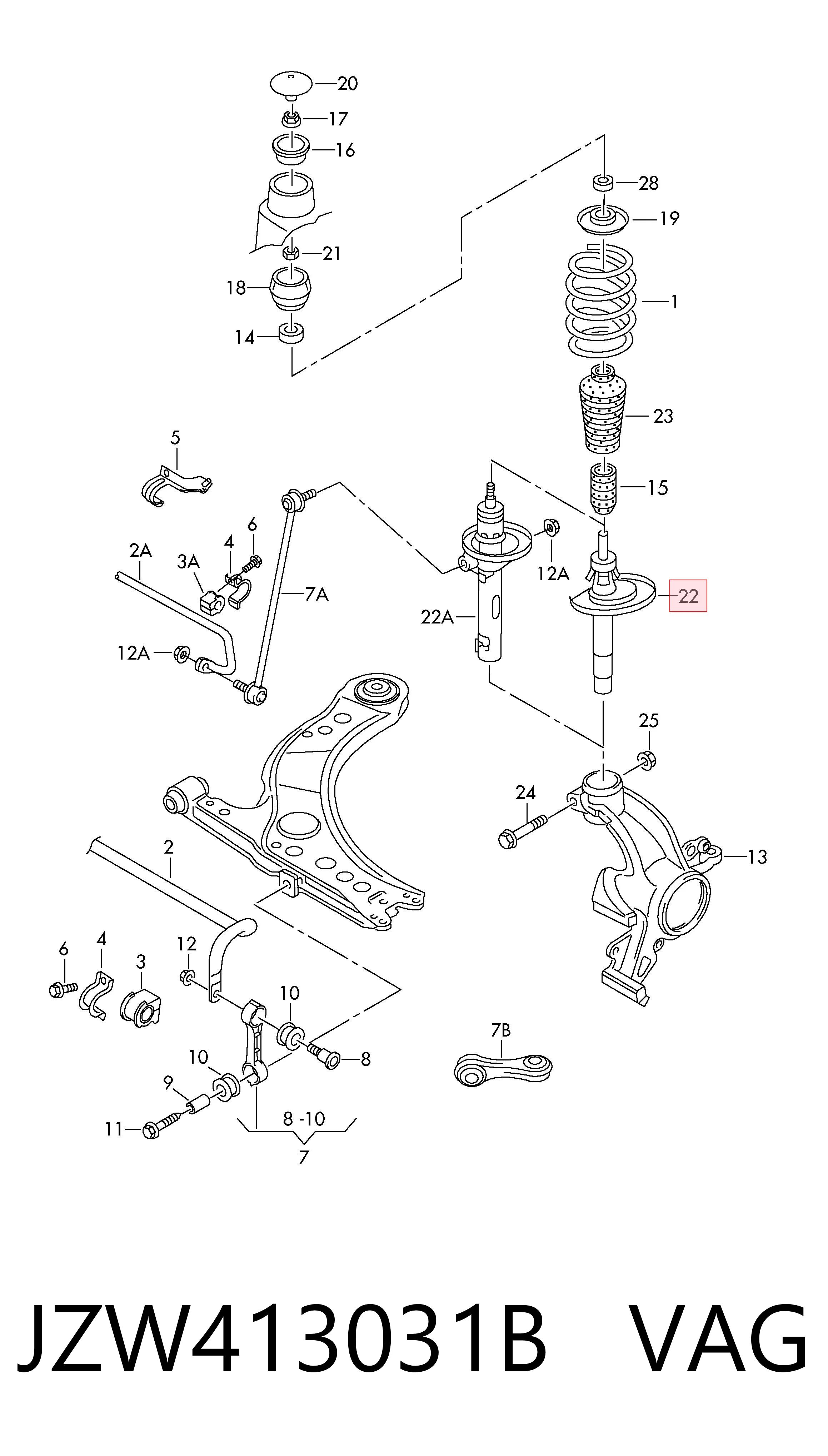 Amortiguadores VAG JZW413031B precio, desde 55,13 EUR