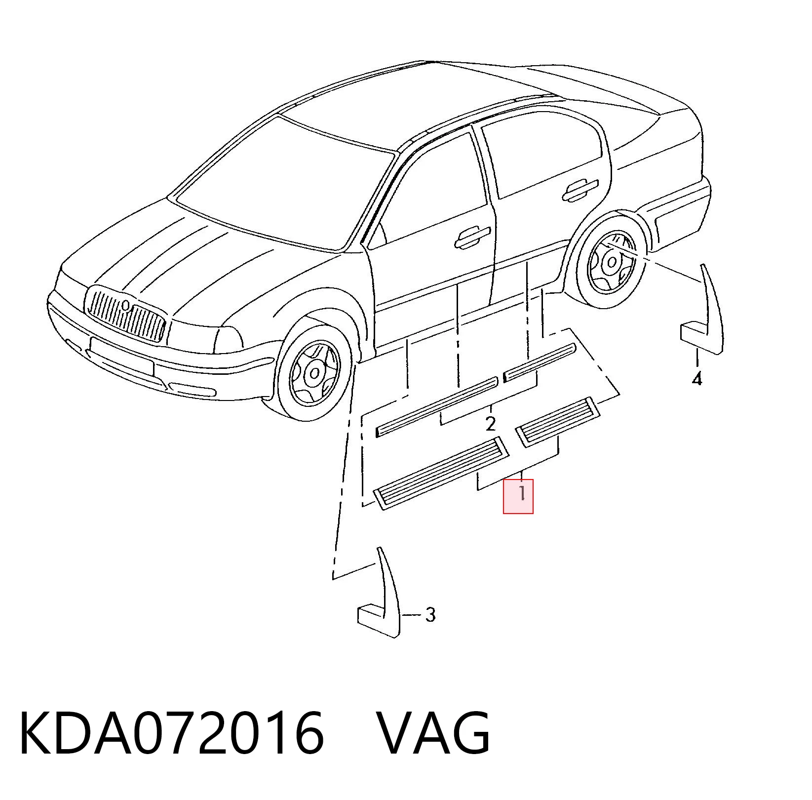 KDA072016 VAG Juego de molduras interiores de umbral de puerta, 4 piezas