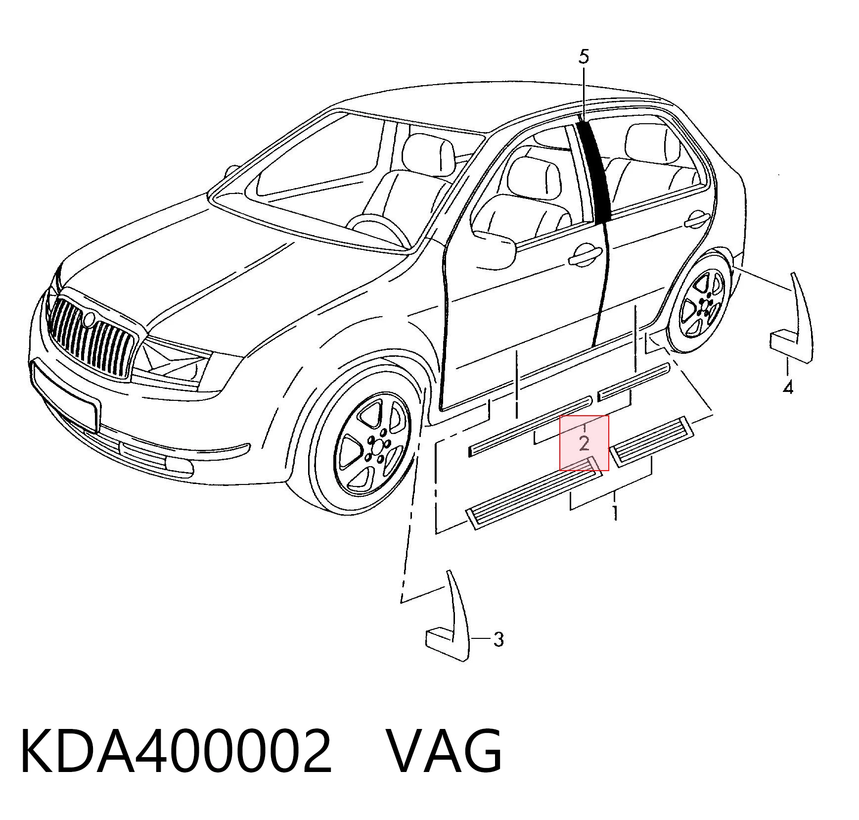 KDA400002 VAG Juego de molduras de puertas