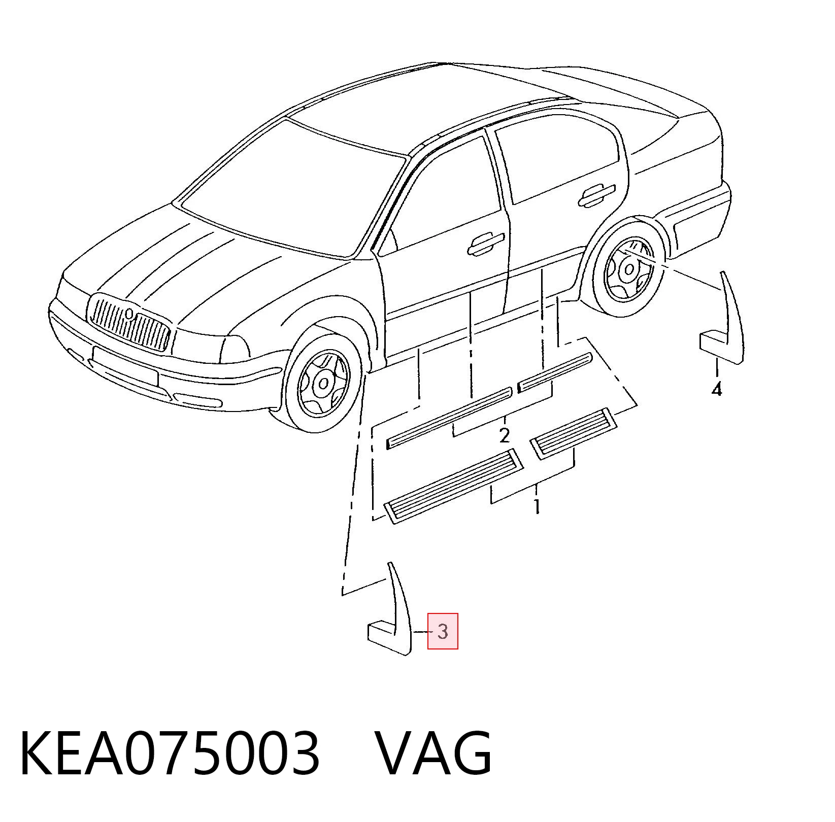 KEA075003 VAG Juego de faldillas delanteras