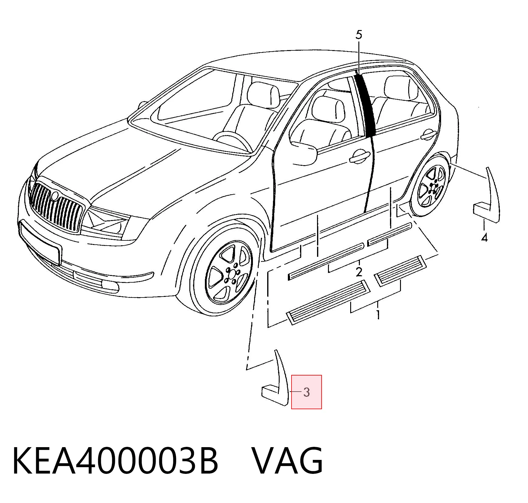 KEA400003B VAG Juego de faldillas delanteras