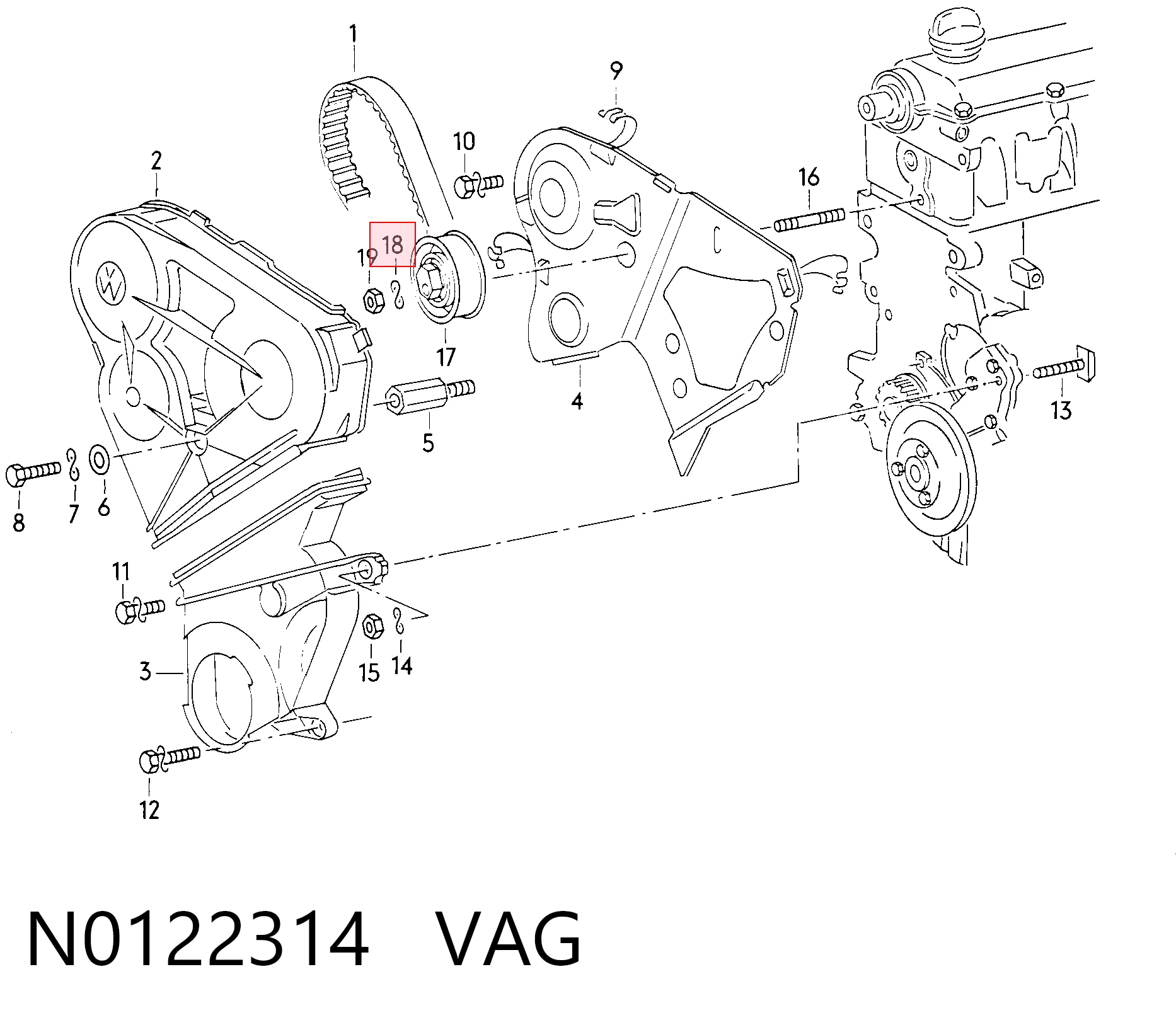 N0122314 VAG Kit correa de distribución