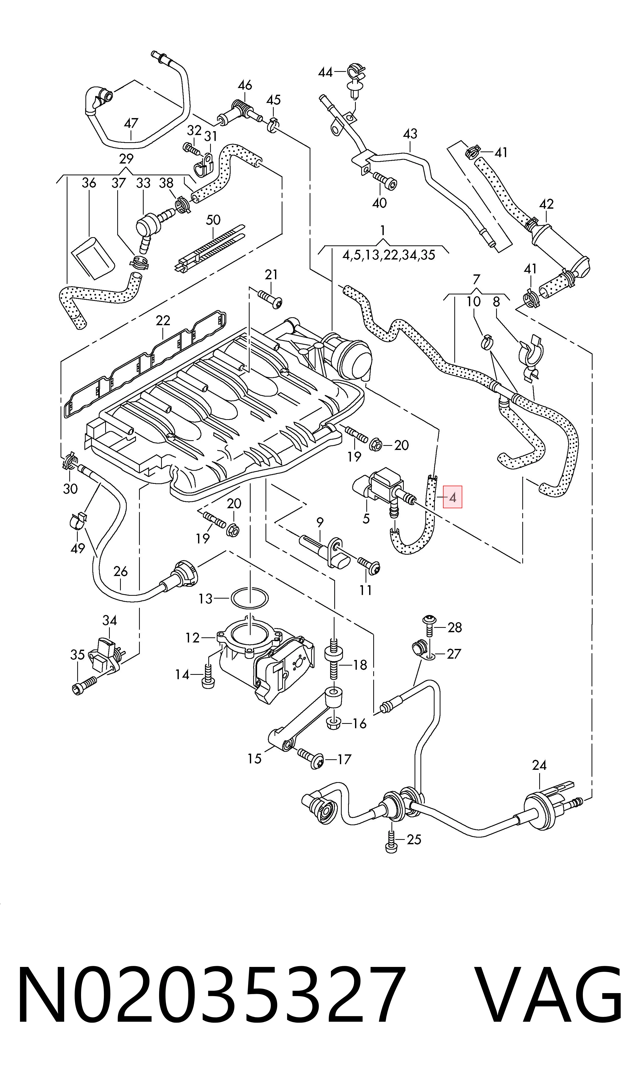 Manguera de combustible universal N02035327 VAG