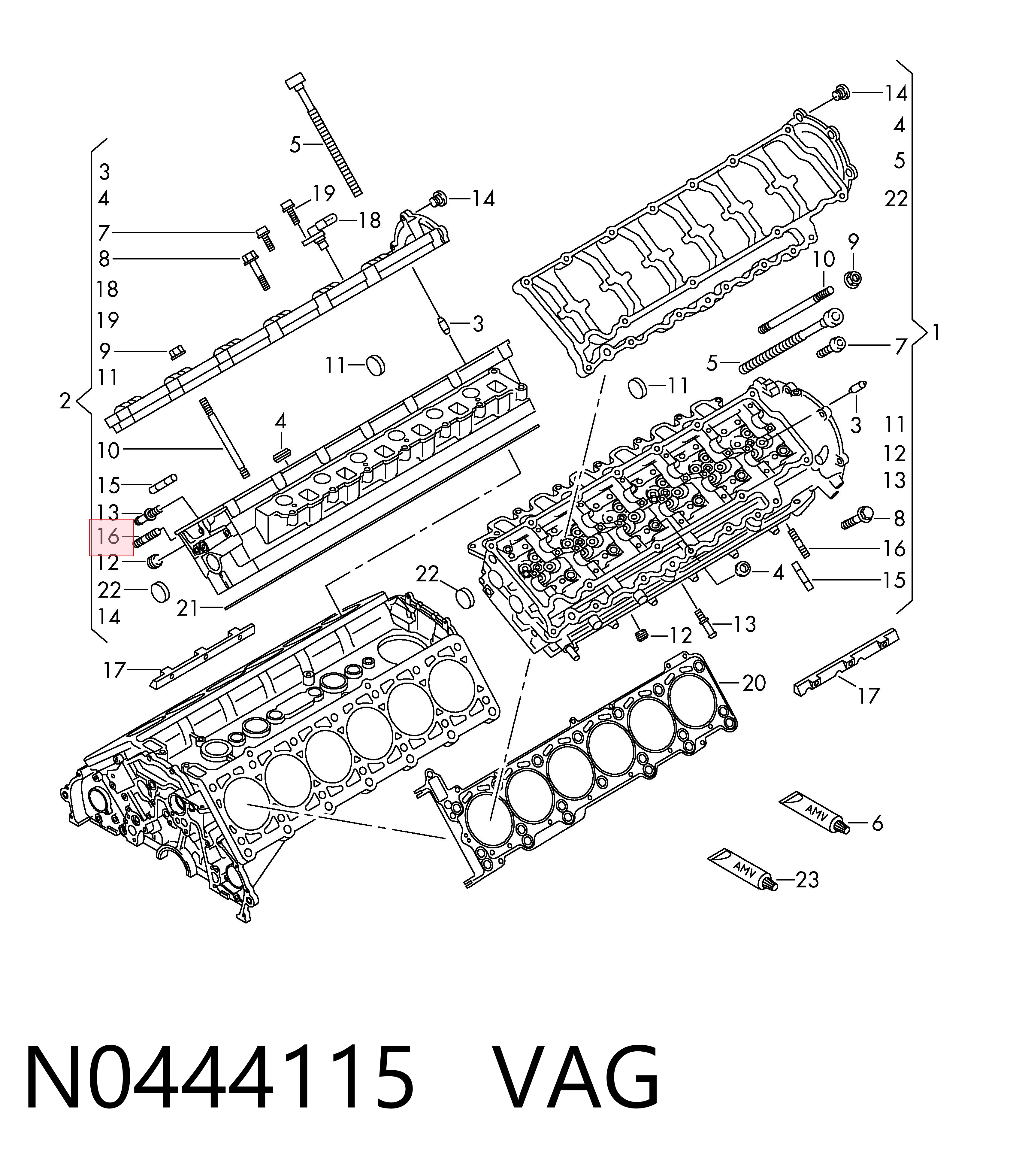 Comprar N0444115 VAG Espárrago del colector de escape