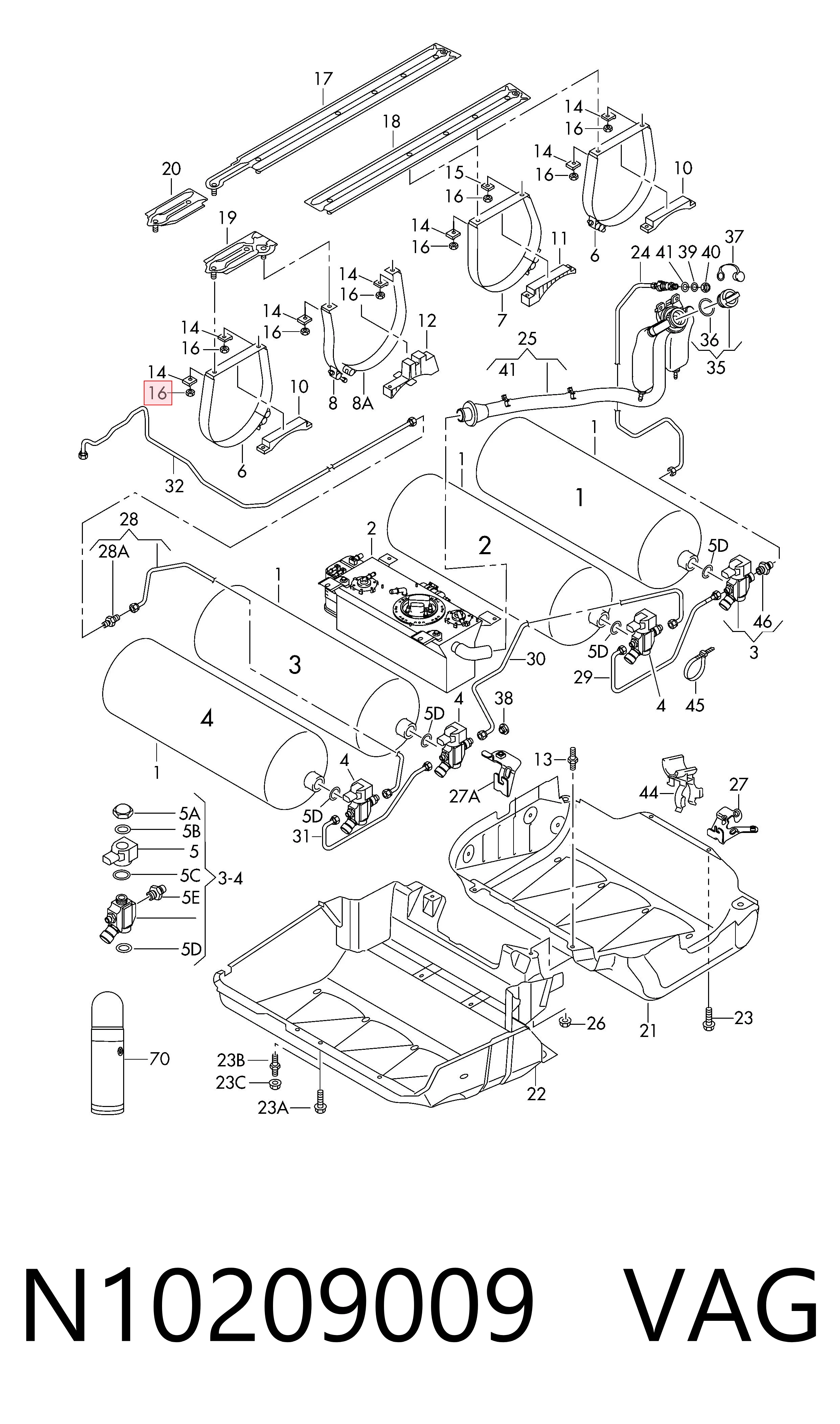 Tuerca de fijación del tubo de escape VAG N10209009 precio, desde 1,51 EUR