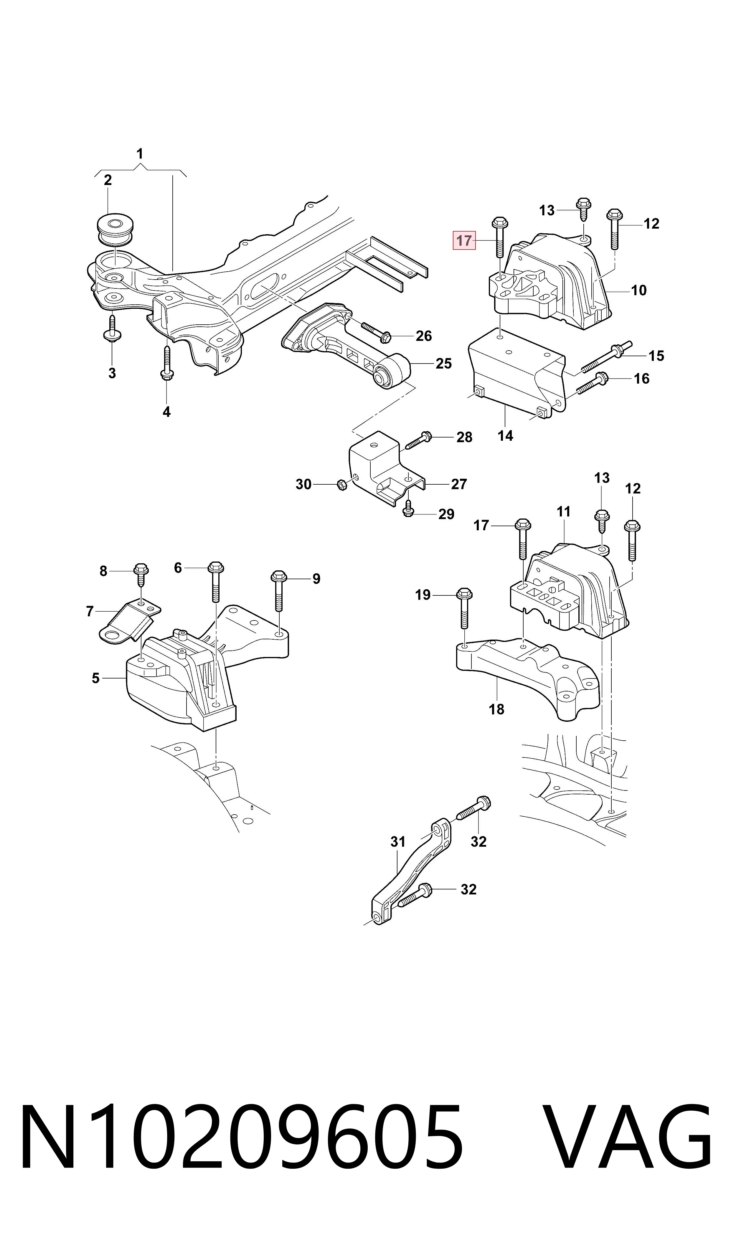 Tornillo VAG N10209605 precio, desde 4,84 EUR