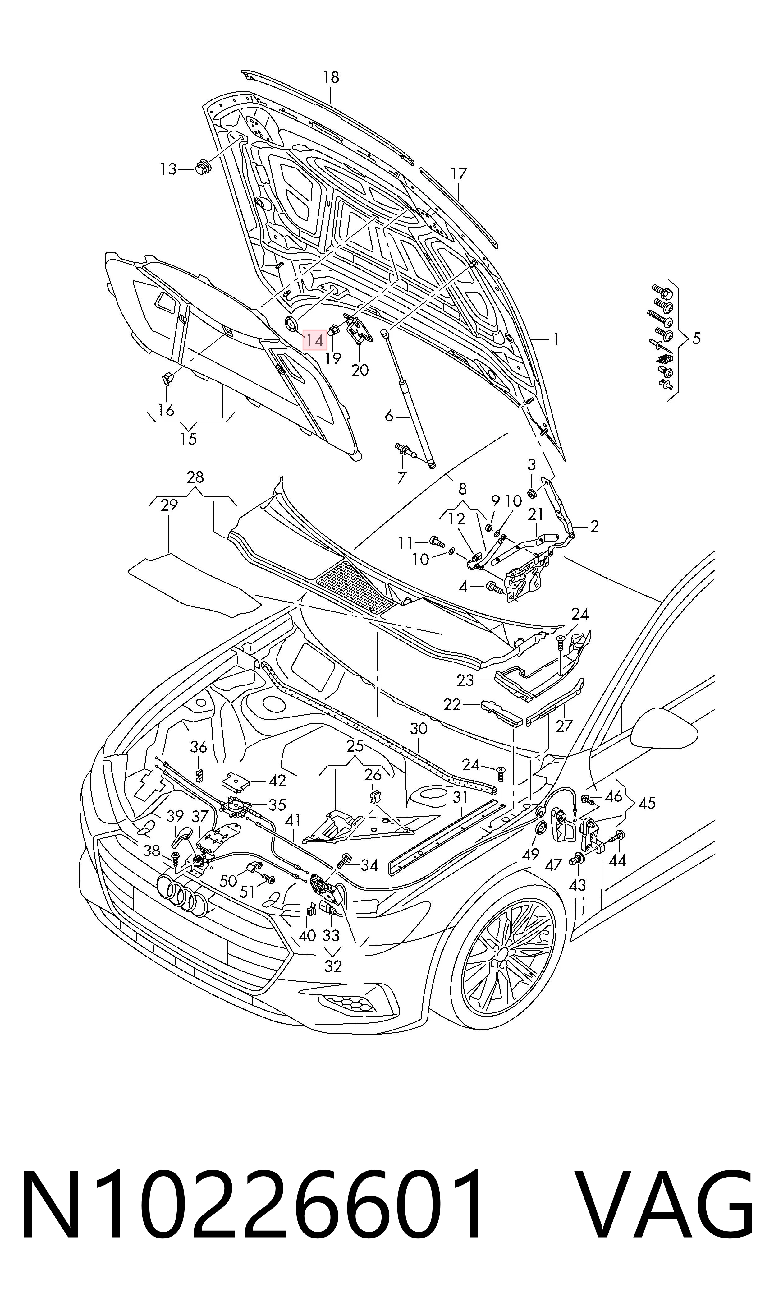 N10226601 VAG Cubre motor