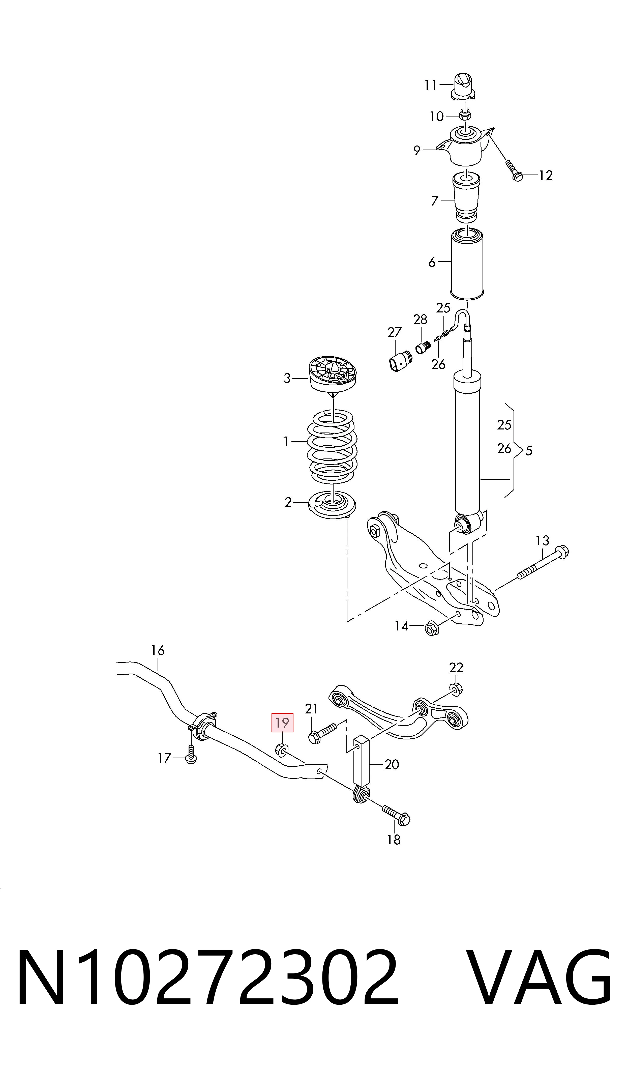 Comprar N10272302 VAG Tornillo (tuerca) de sujeción