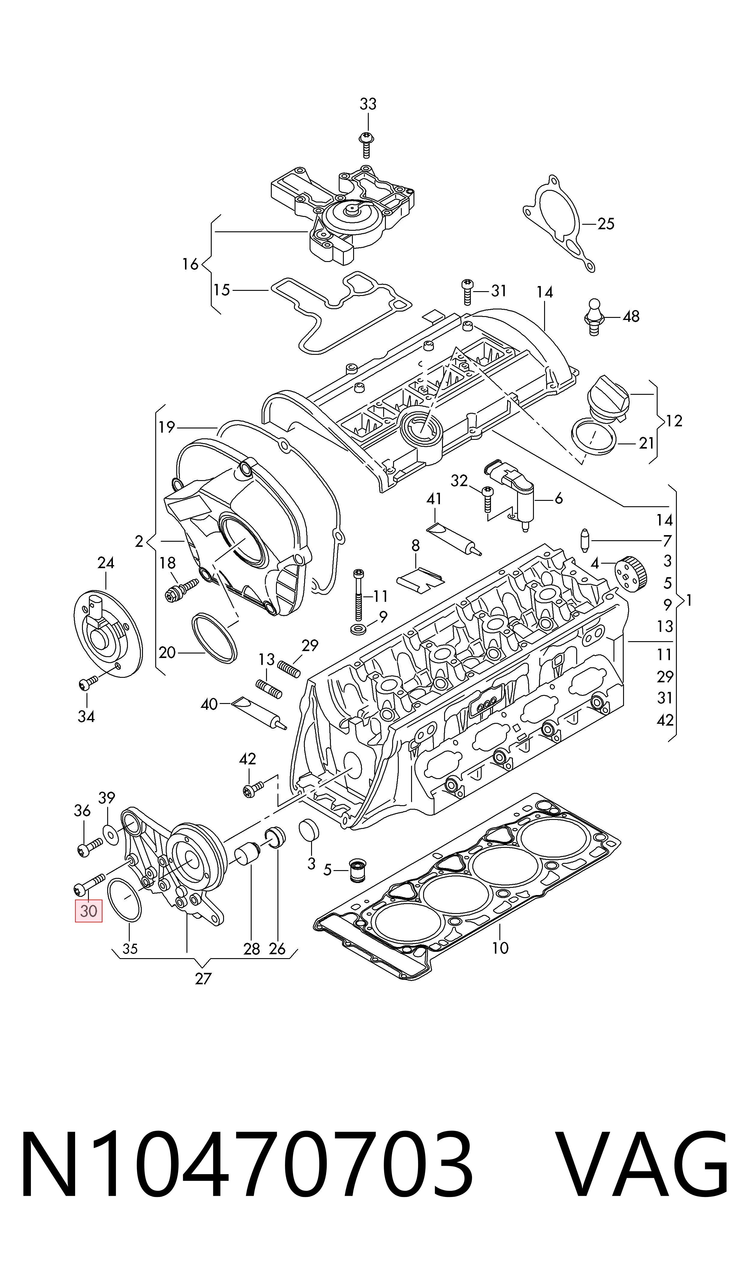Espárrago del colector de admisión VAG N10470703 precio, desde 1,67 EUR