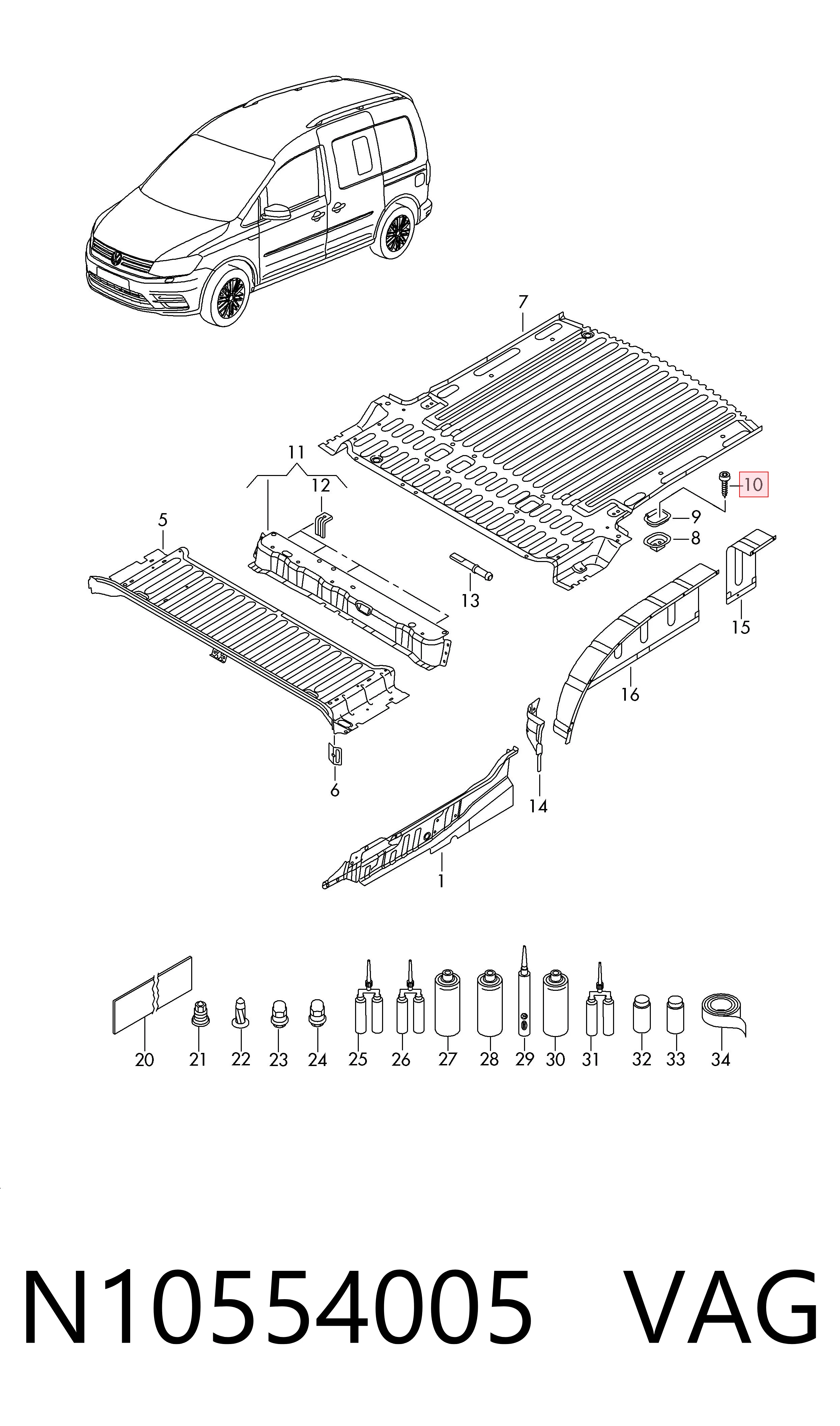 Perno de tapa de válvula de culata VAG N10554005 precio, desde 1,91 EUR