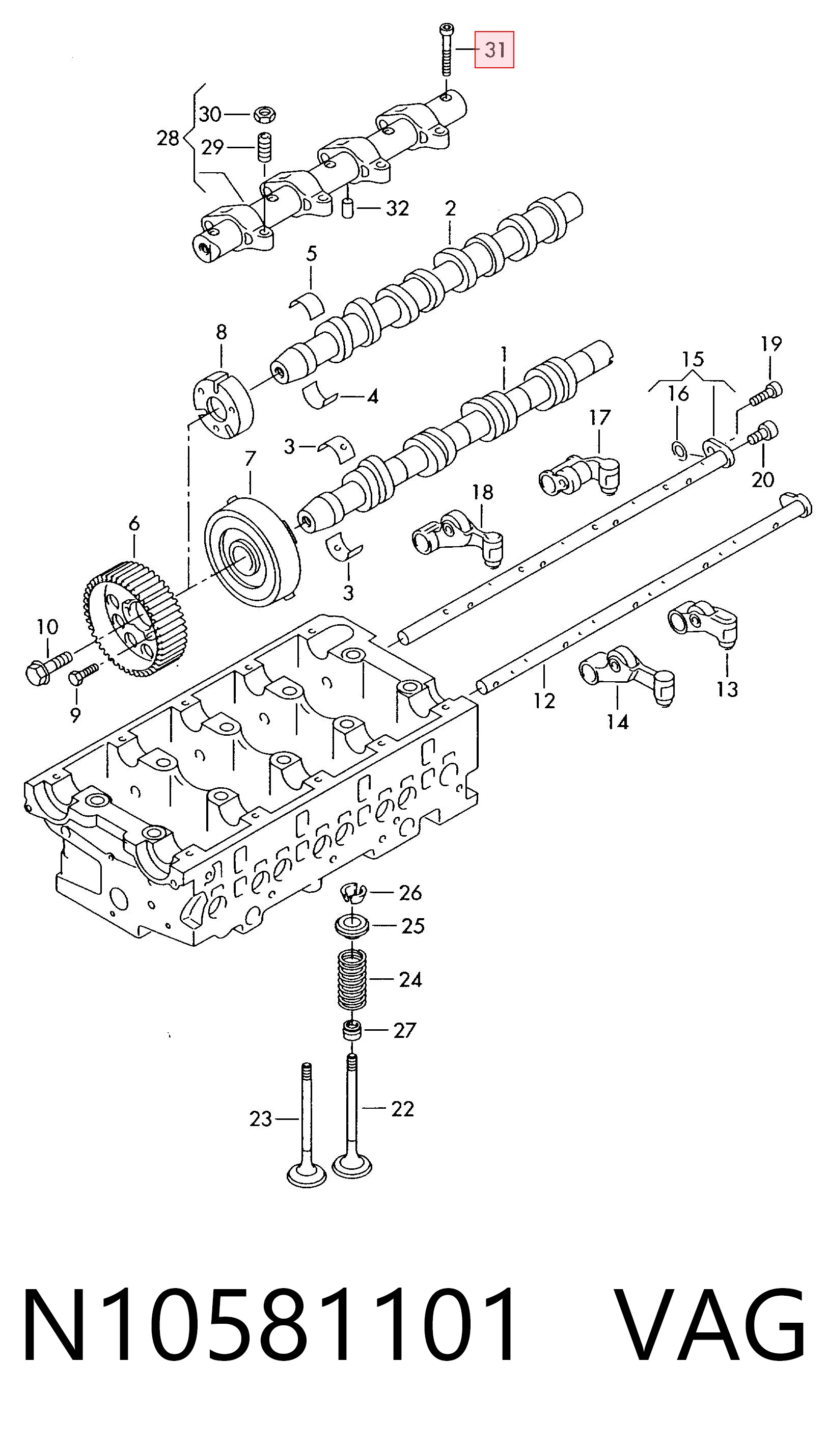 N10581101 VAG Tornillo