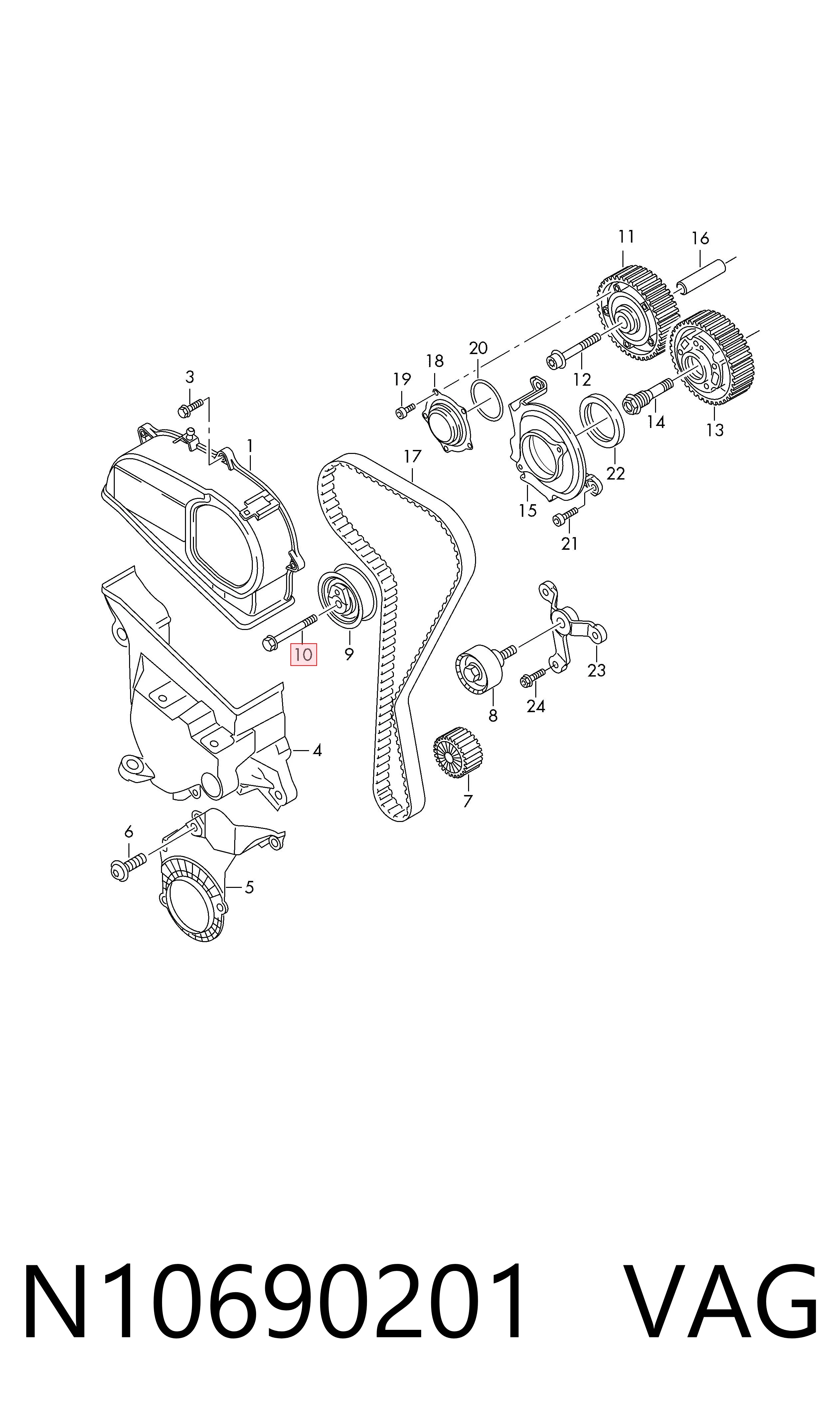 Tensor de la correa de distribución VAG N10690201 precio, desde 3,70 EUR