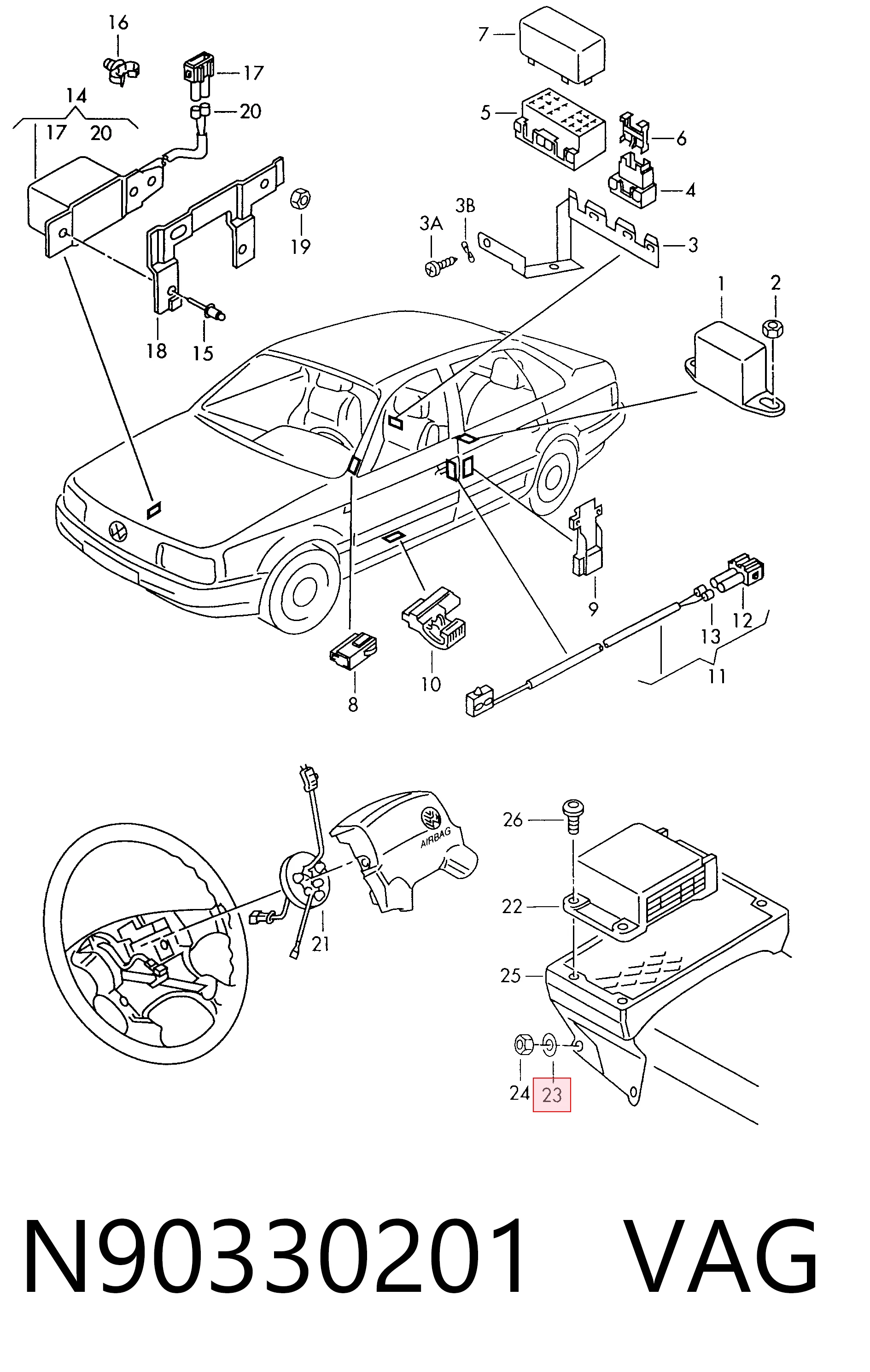 N90330201 VAG Arandela superior del inyector