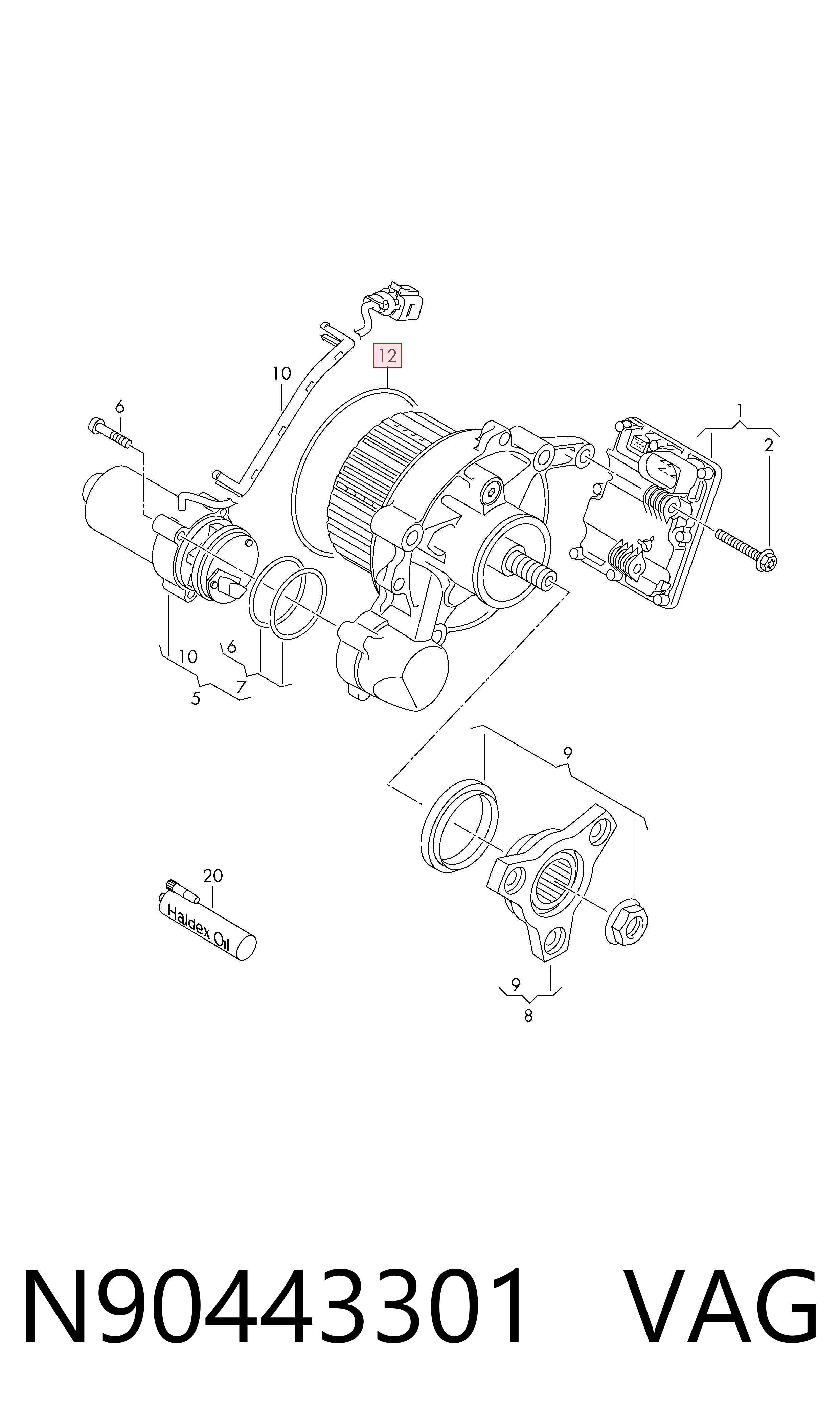 N90443301 VAG Embrague Haldex