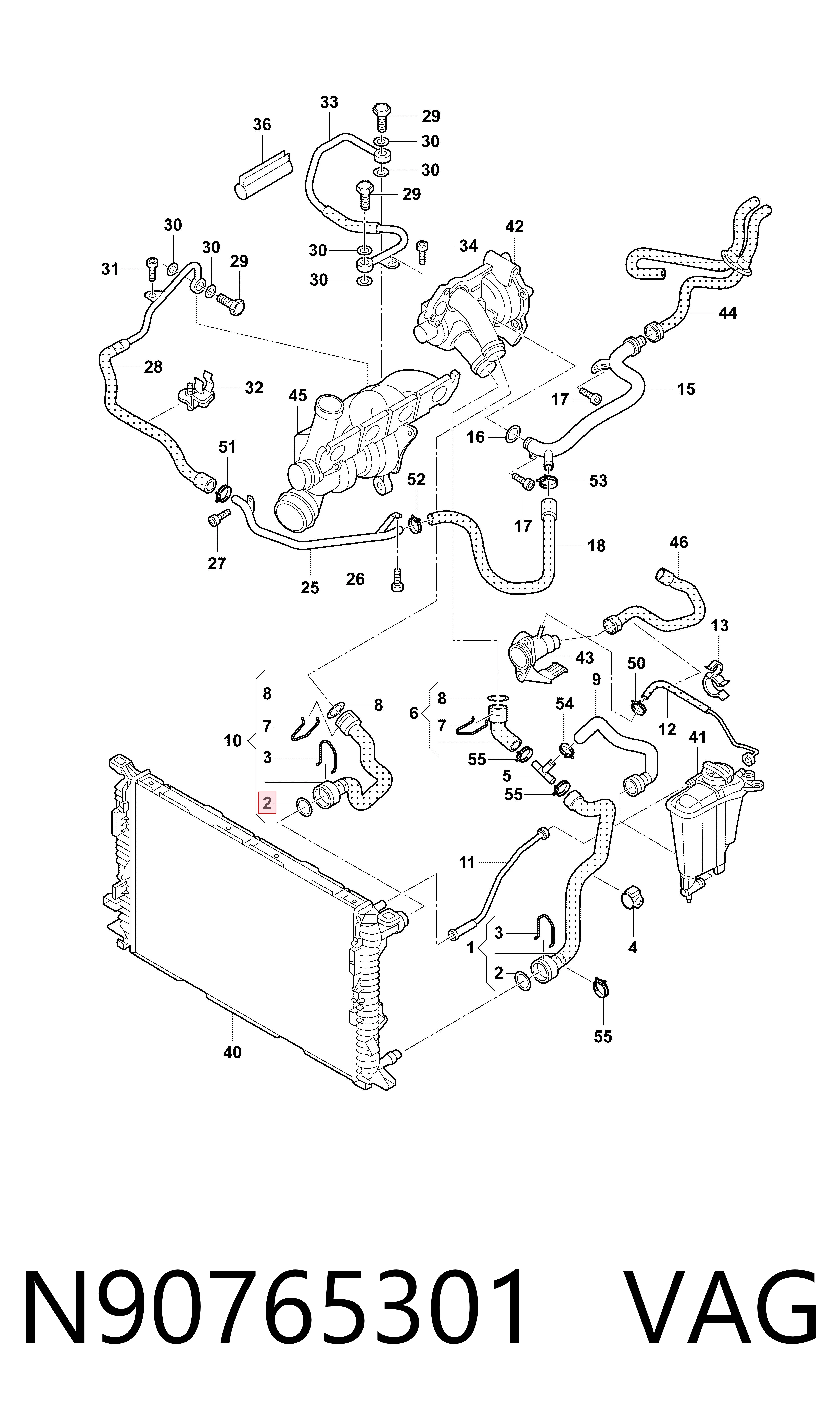 Junta de brida del sistema de refrigeración VAG N90765301 precio, desde 1,26 EUR