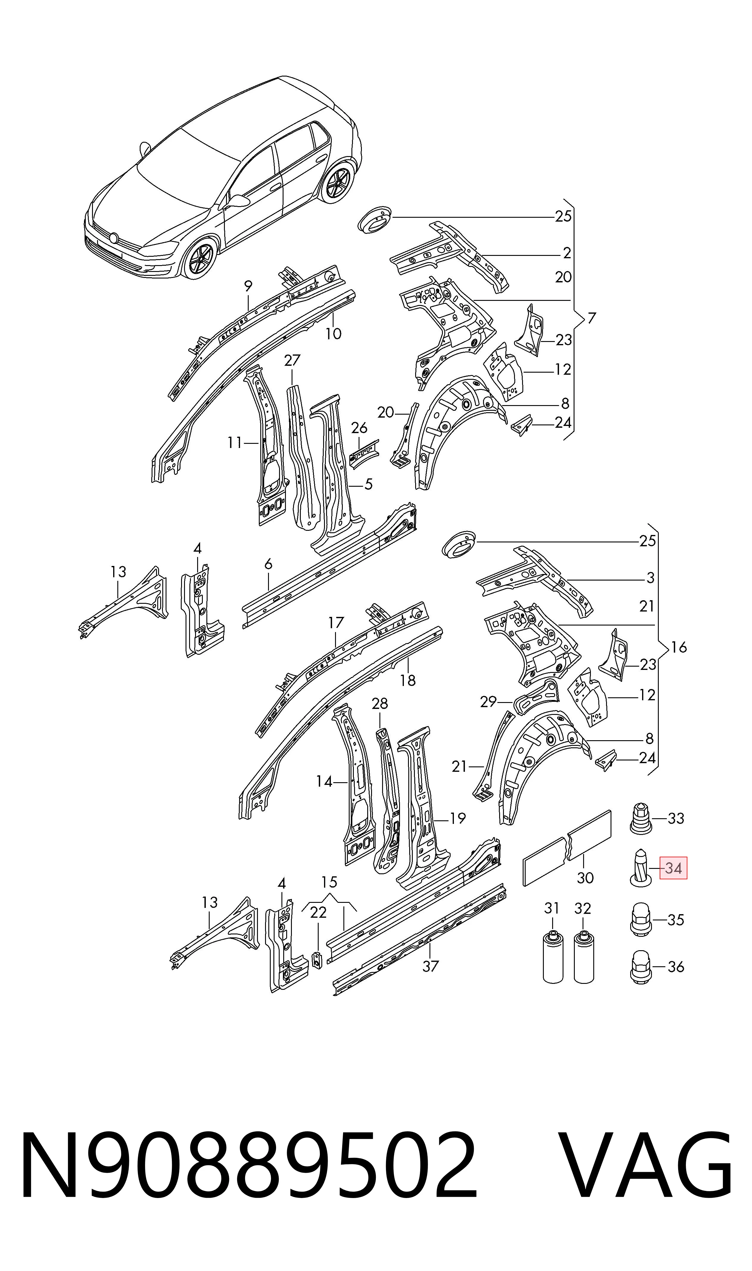  VAG N90889502 precio, desde 1,51 EUR