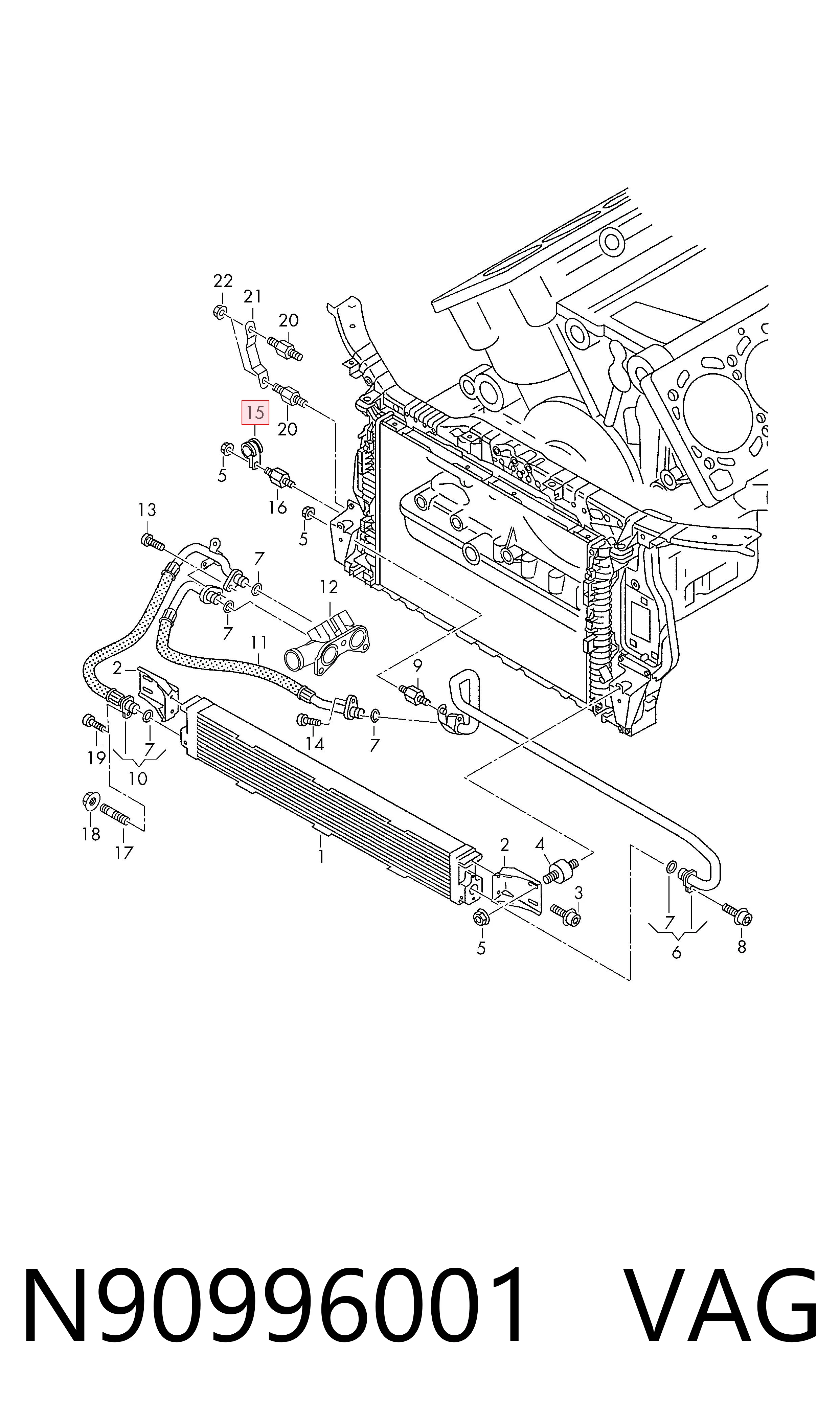 N90996001 VAG Soporte del tanque de combustible