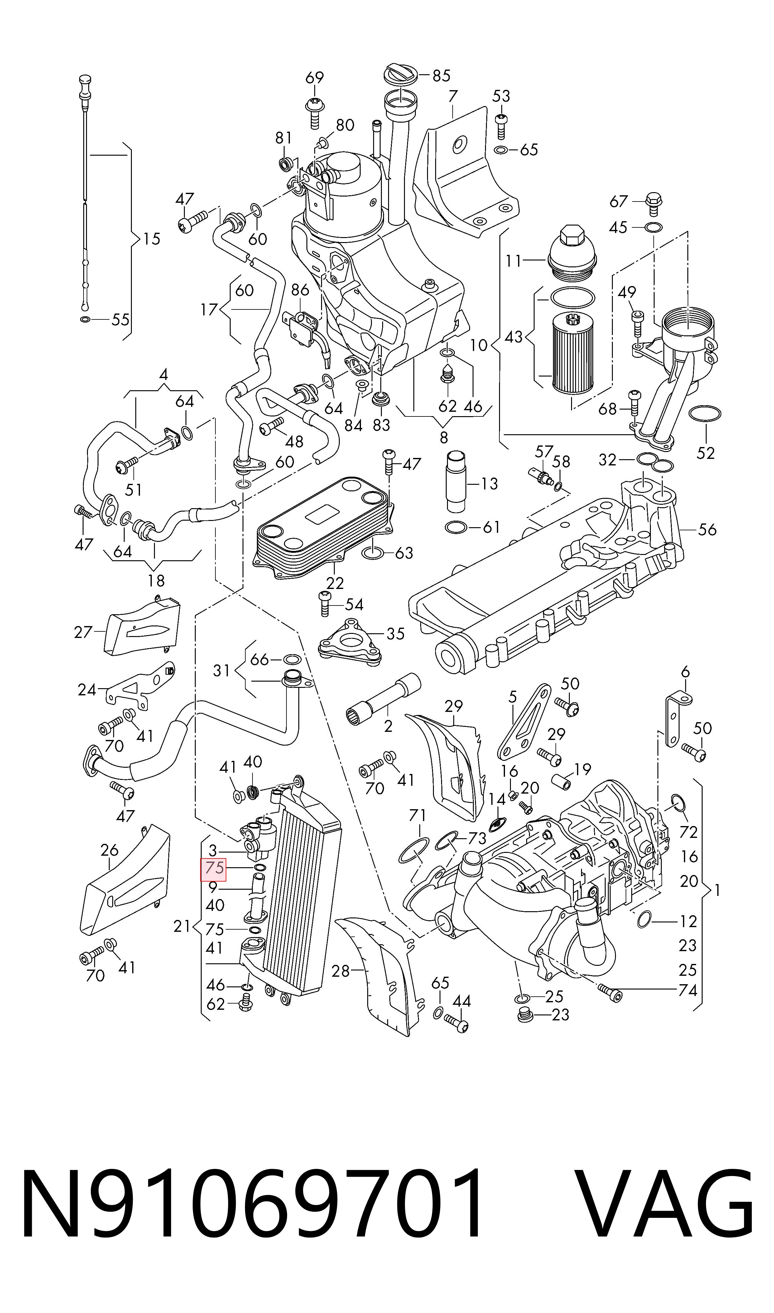 Junta para bomba de aceite Fiat/Alfa/Lancia K04893446AA