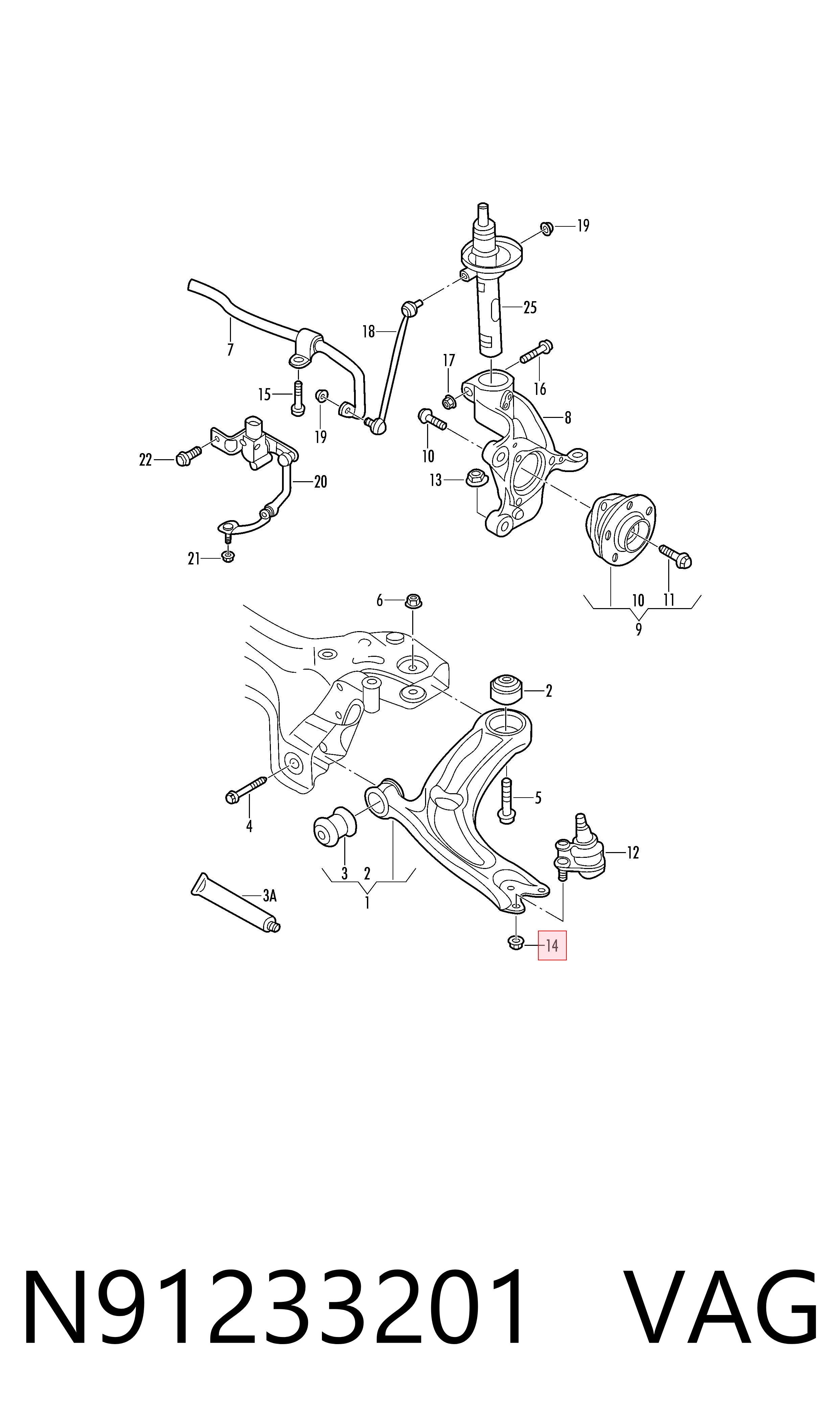  VAG N91233201 precio, desde 2,21 EUR