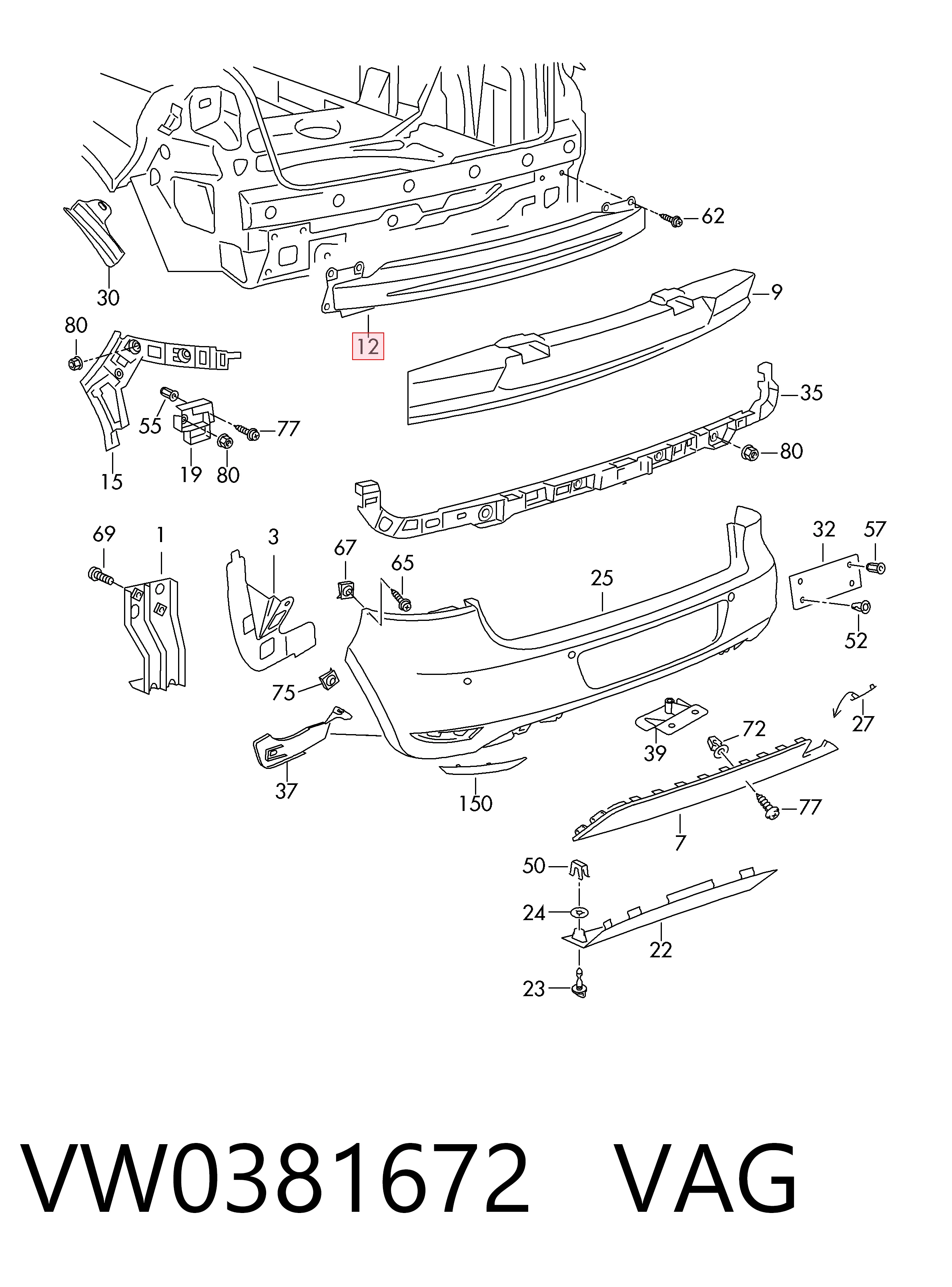 Comprar Refuerzo parachoques trasero Volkswagen Golf VI AJ5