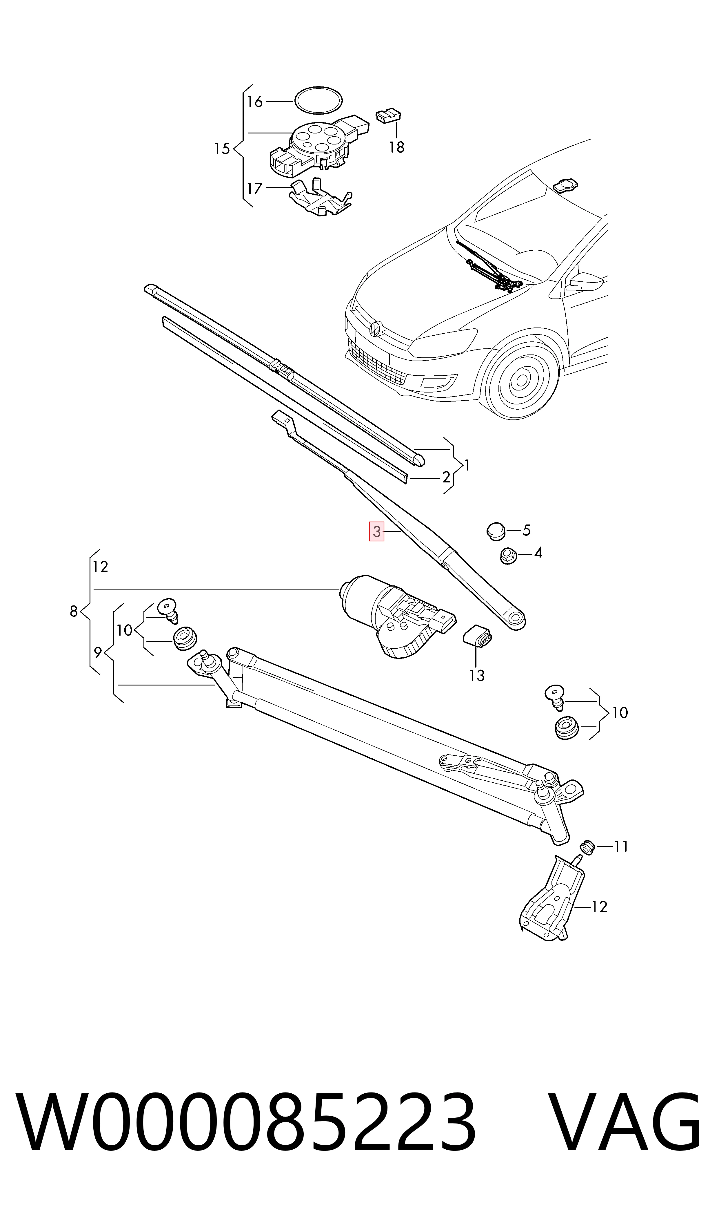 Brazo de limpiaparabrisas Seat Ibiza V hatchback (KJ1, KJG) (2017 - 2026) precio, desde 31,94 EUR