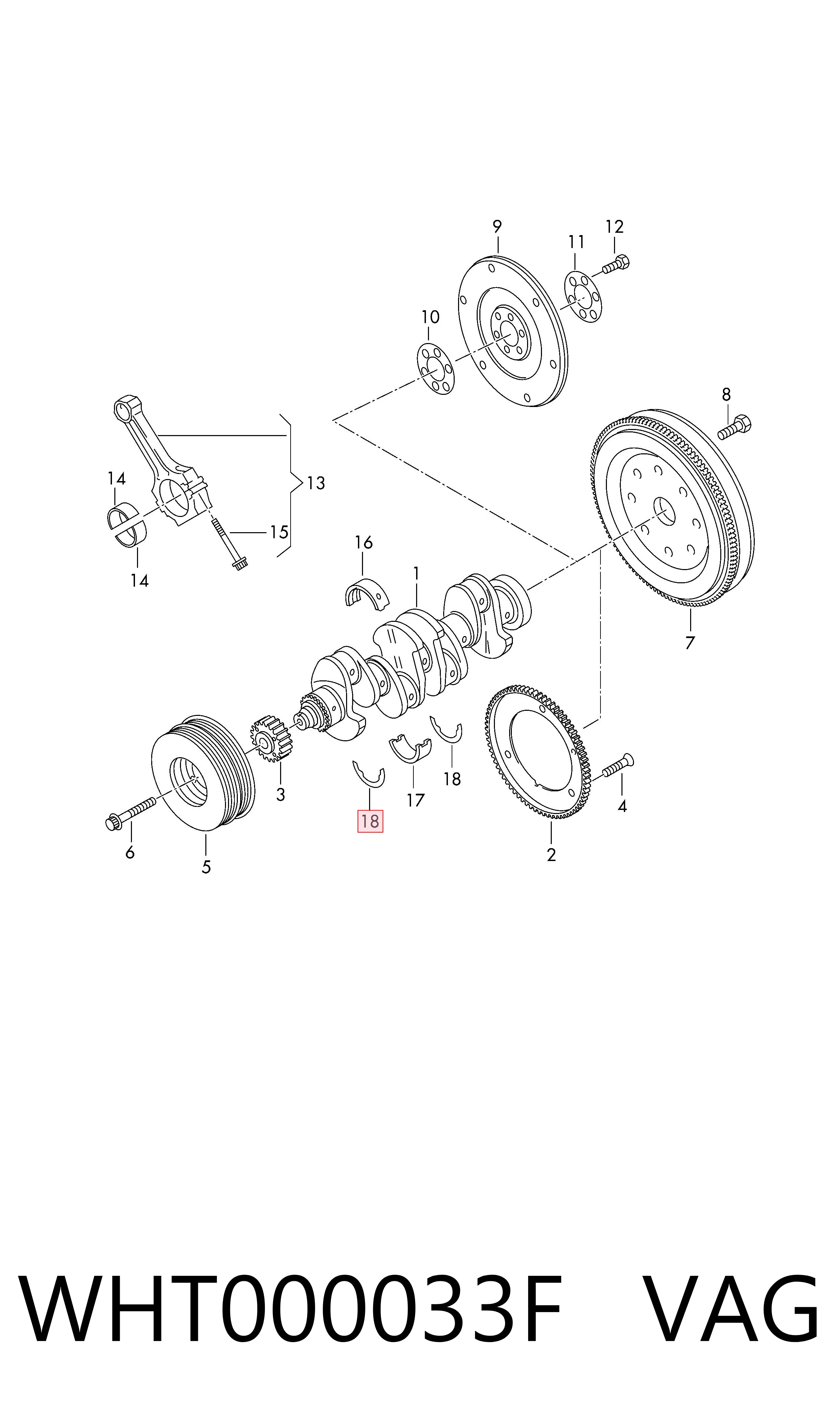 WHT000033F VAG Kit de discos distanciador, cigüeñal, STD.