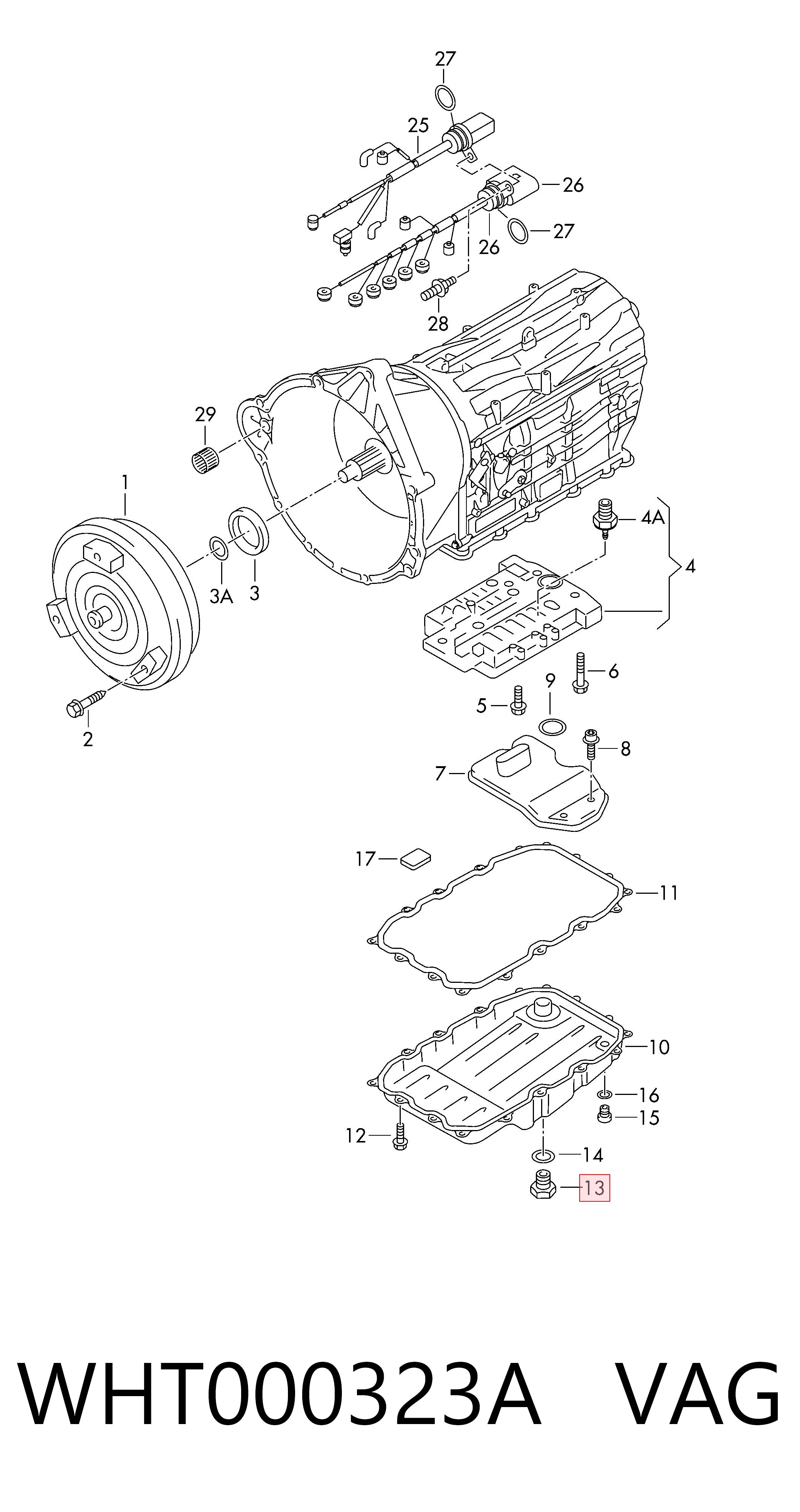 WHT000323A VAG Tapón del cárter de la transmisión automática
