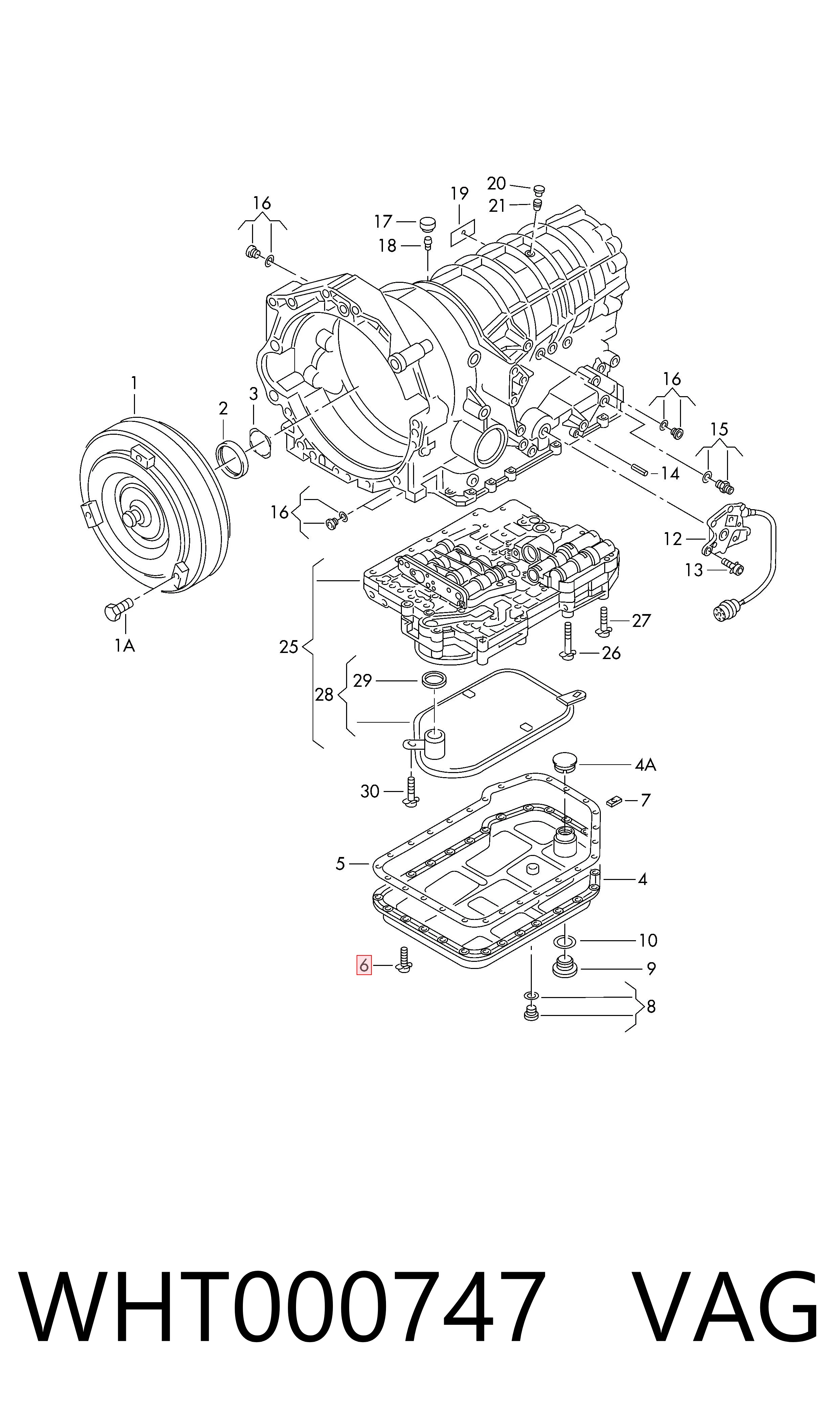WHT000747 VAG Tapón del cárter de la transmisión automática