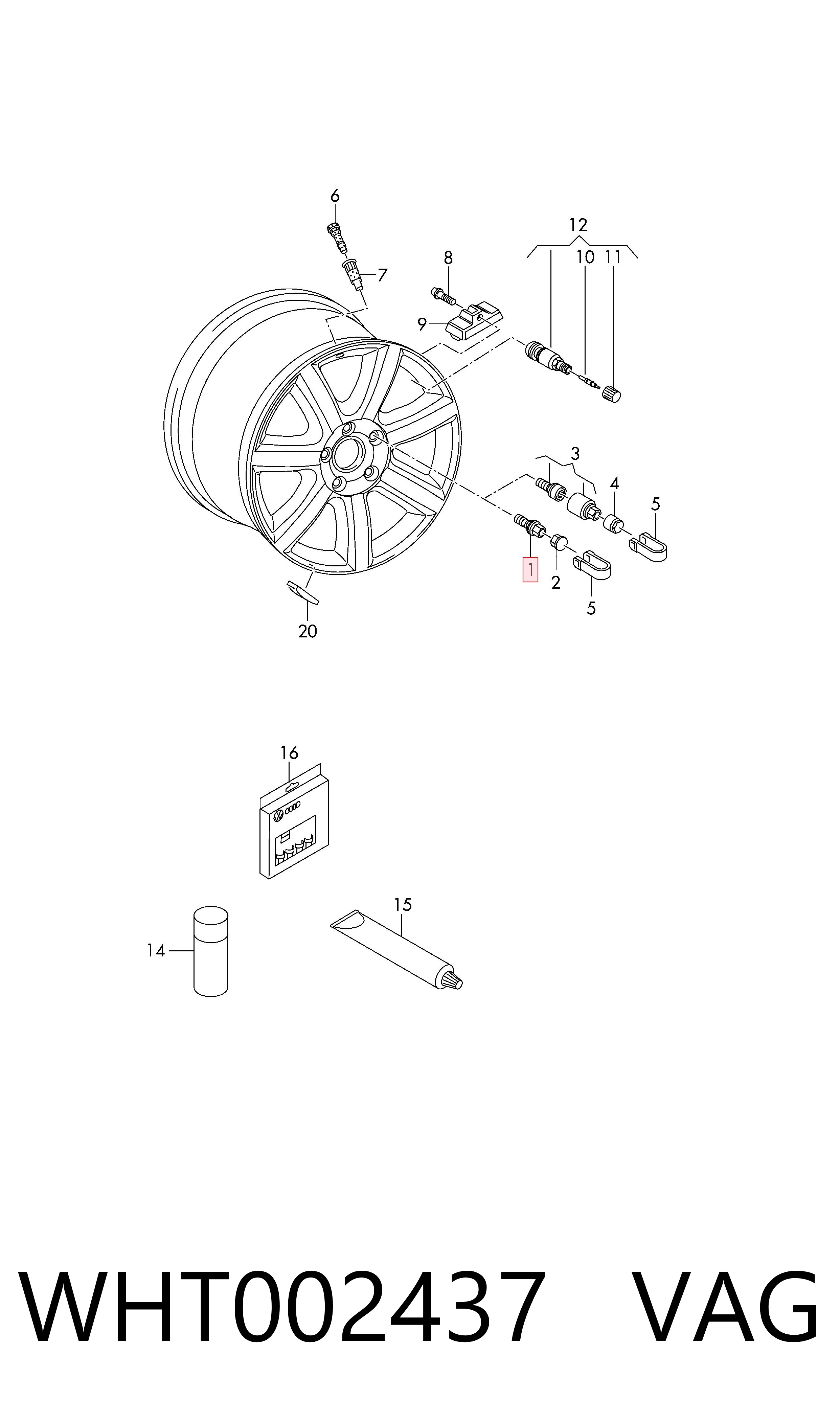 WHT002437 VAG Tornillos para llantas