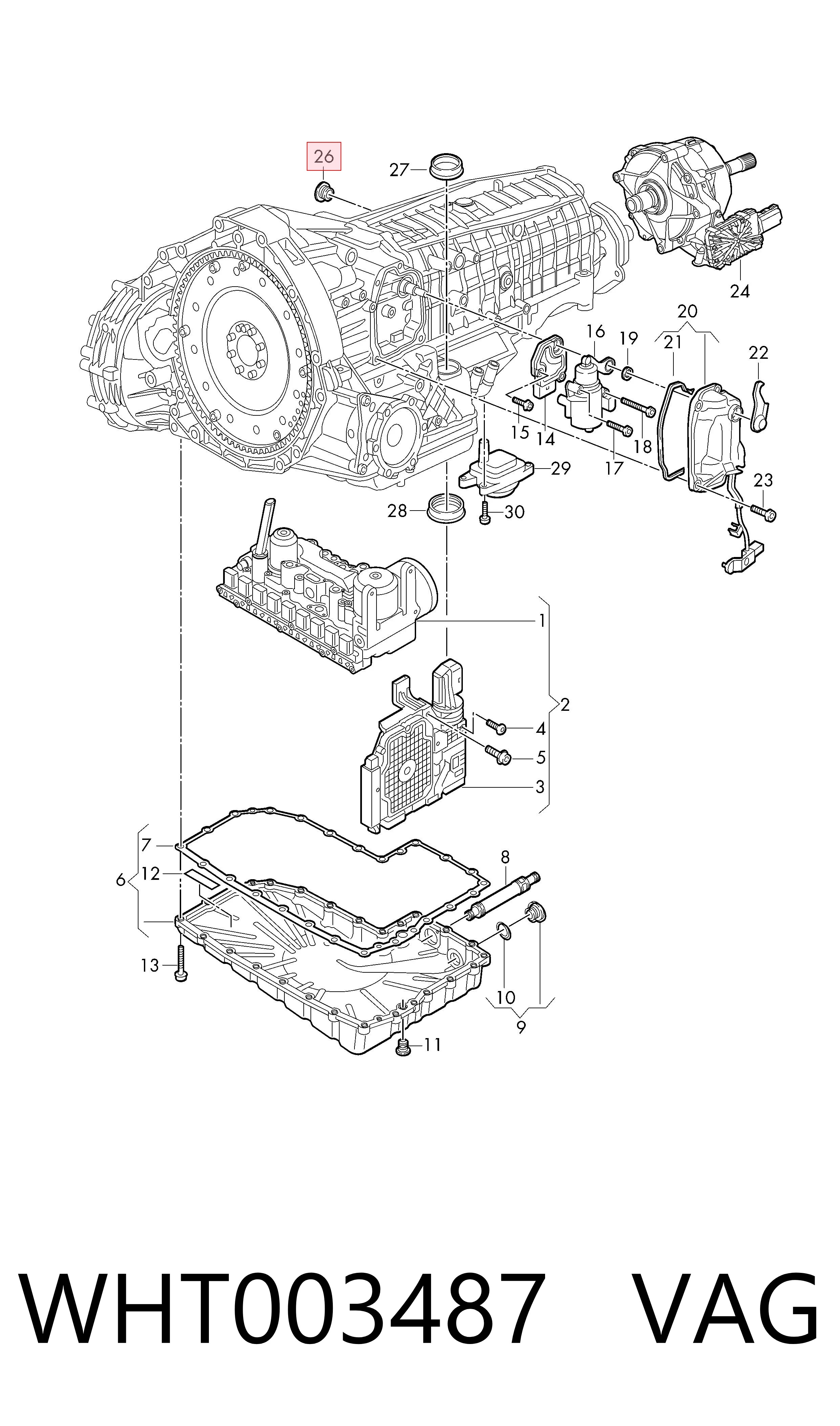WHT003487 VAG Tapón del cárter de la transmisión automática