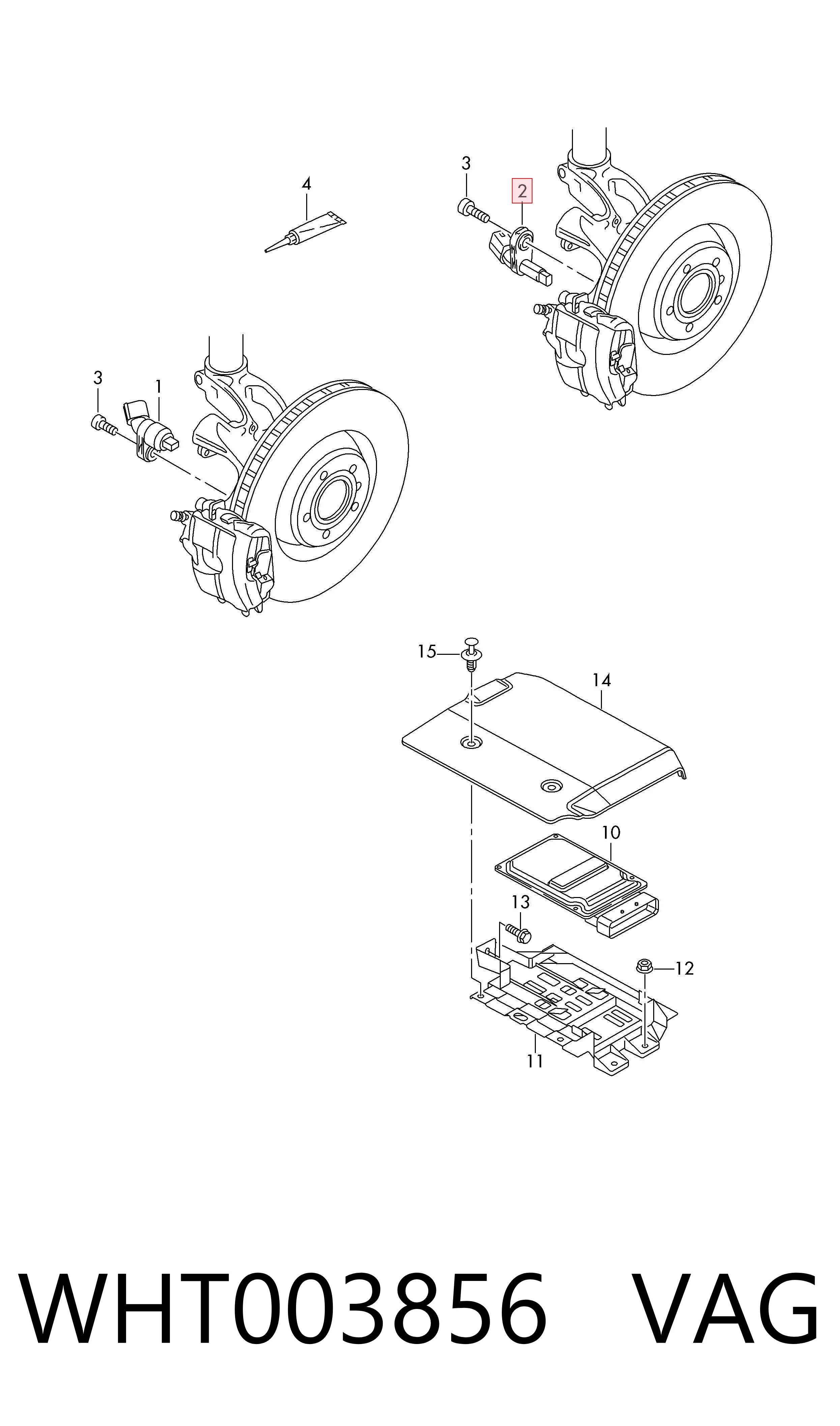 WHT003856 VAG Sensor de freno, delantero derecho