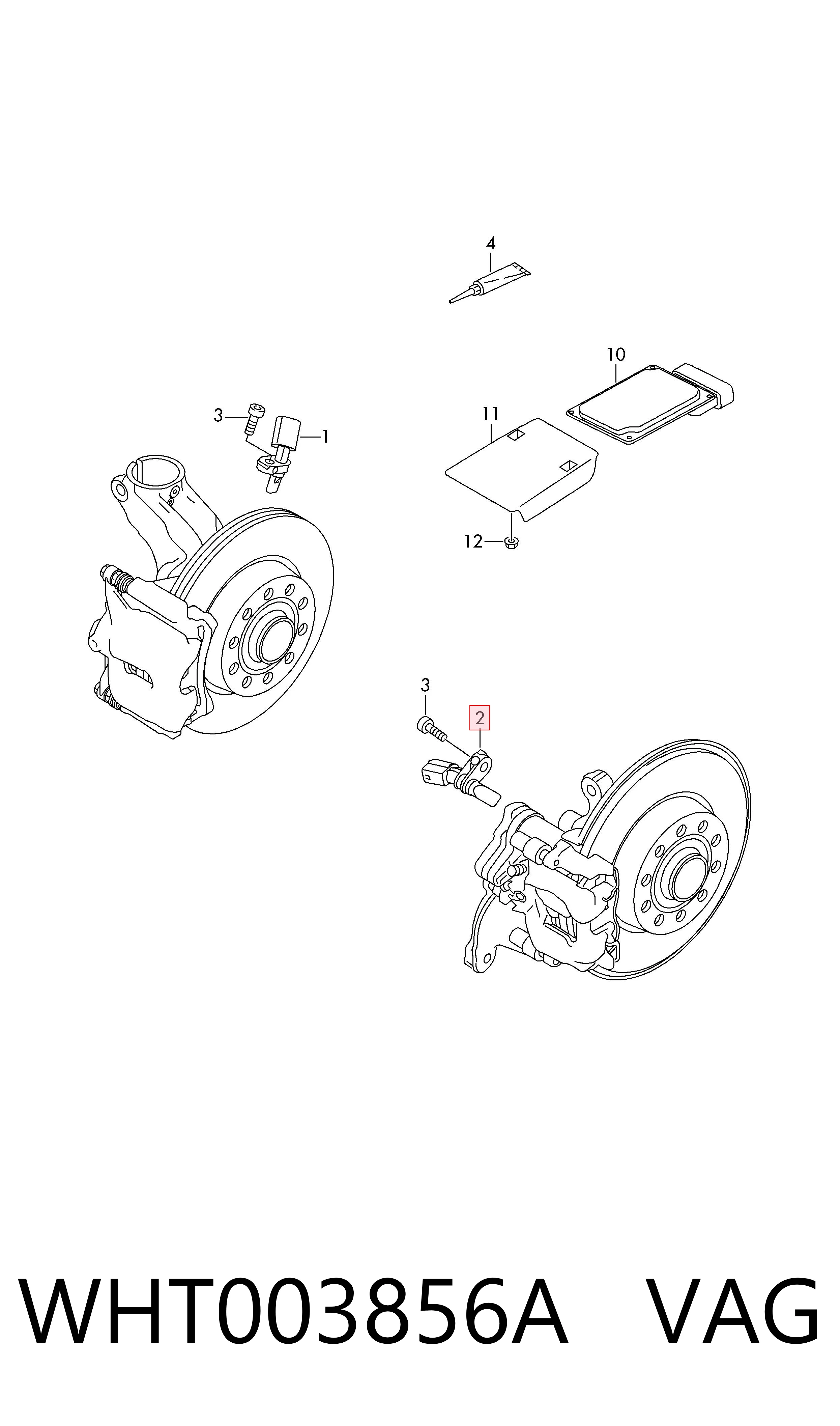 WHT003856A VAG Sensor ABS, rueda trasera derecha