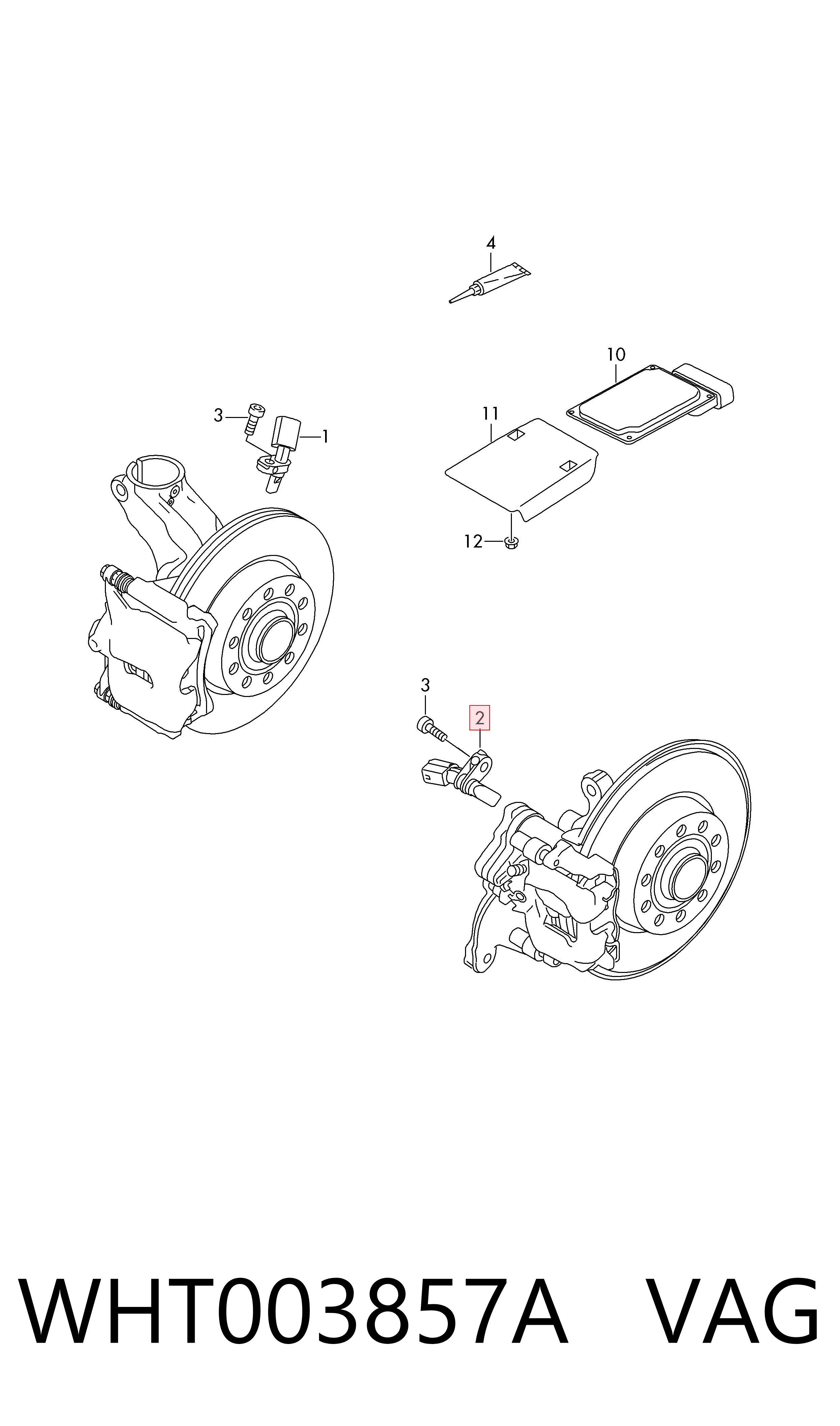 WHT003857A VAG Sensor revoluciones de la rueda, trasero izquierdo