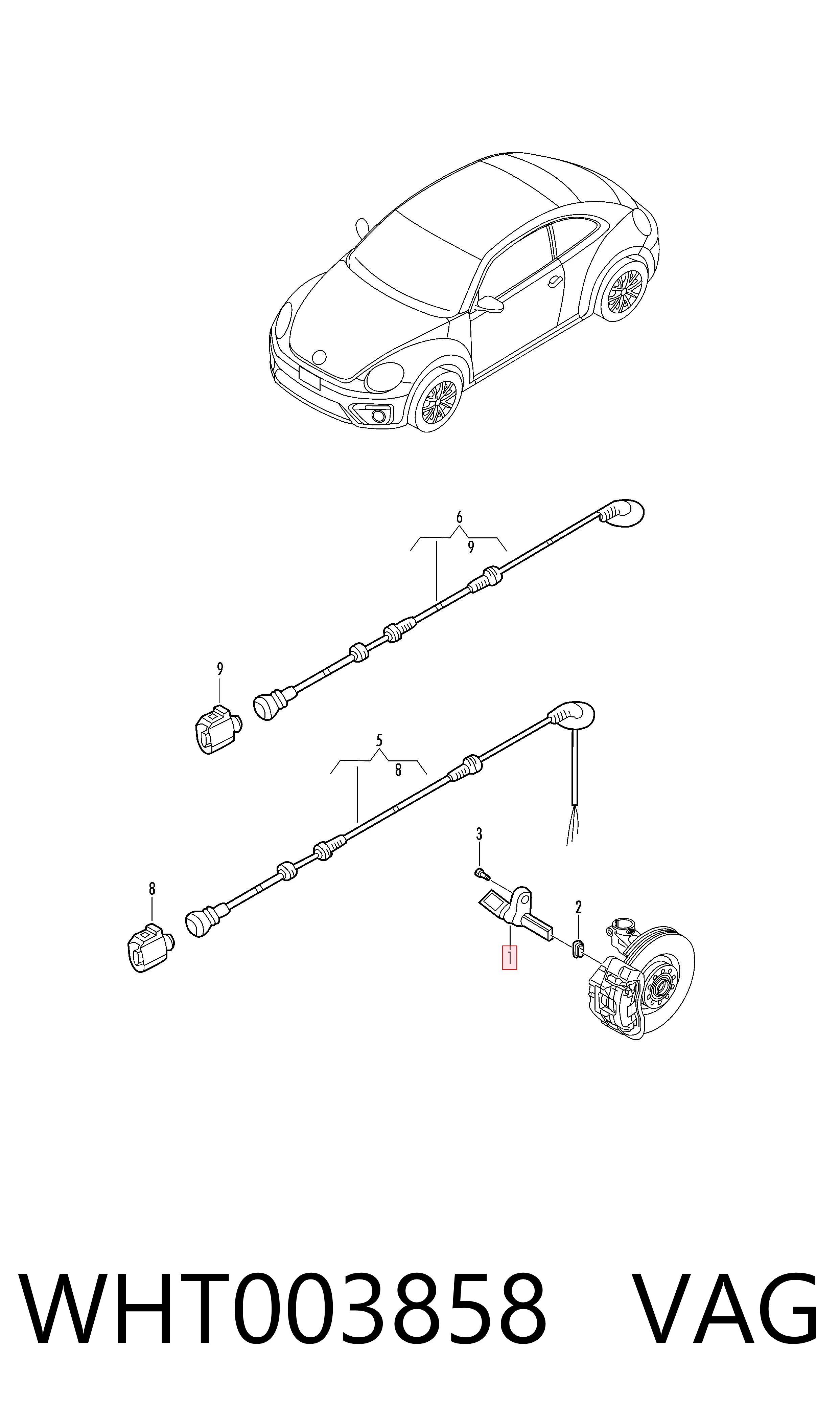 Sensor de freno, trasero derecho VAG WHT003858 precio, desde 17,82 EUR