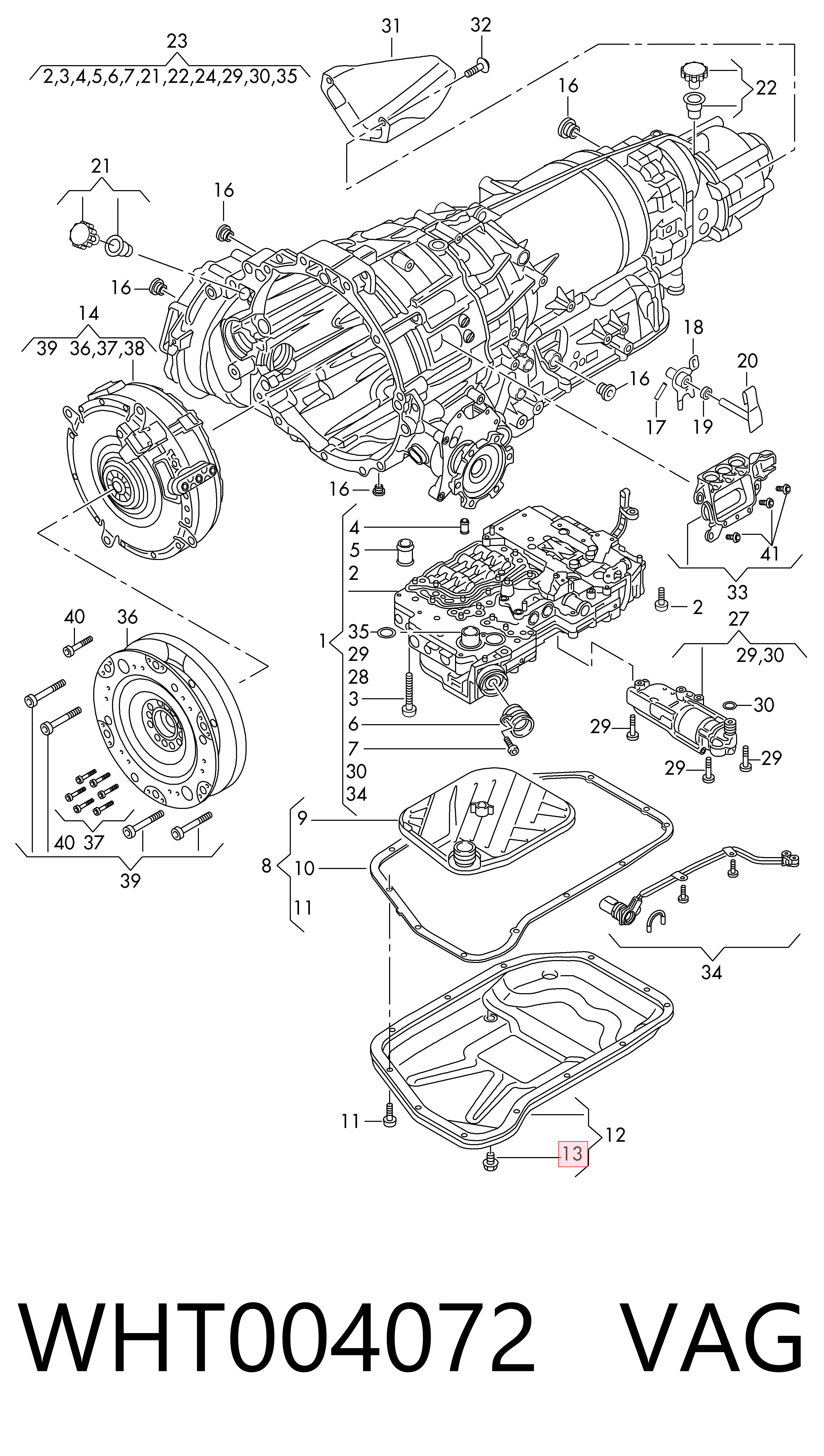 WHT004072 VAG Tapón del cárter de la transmisión automática