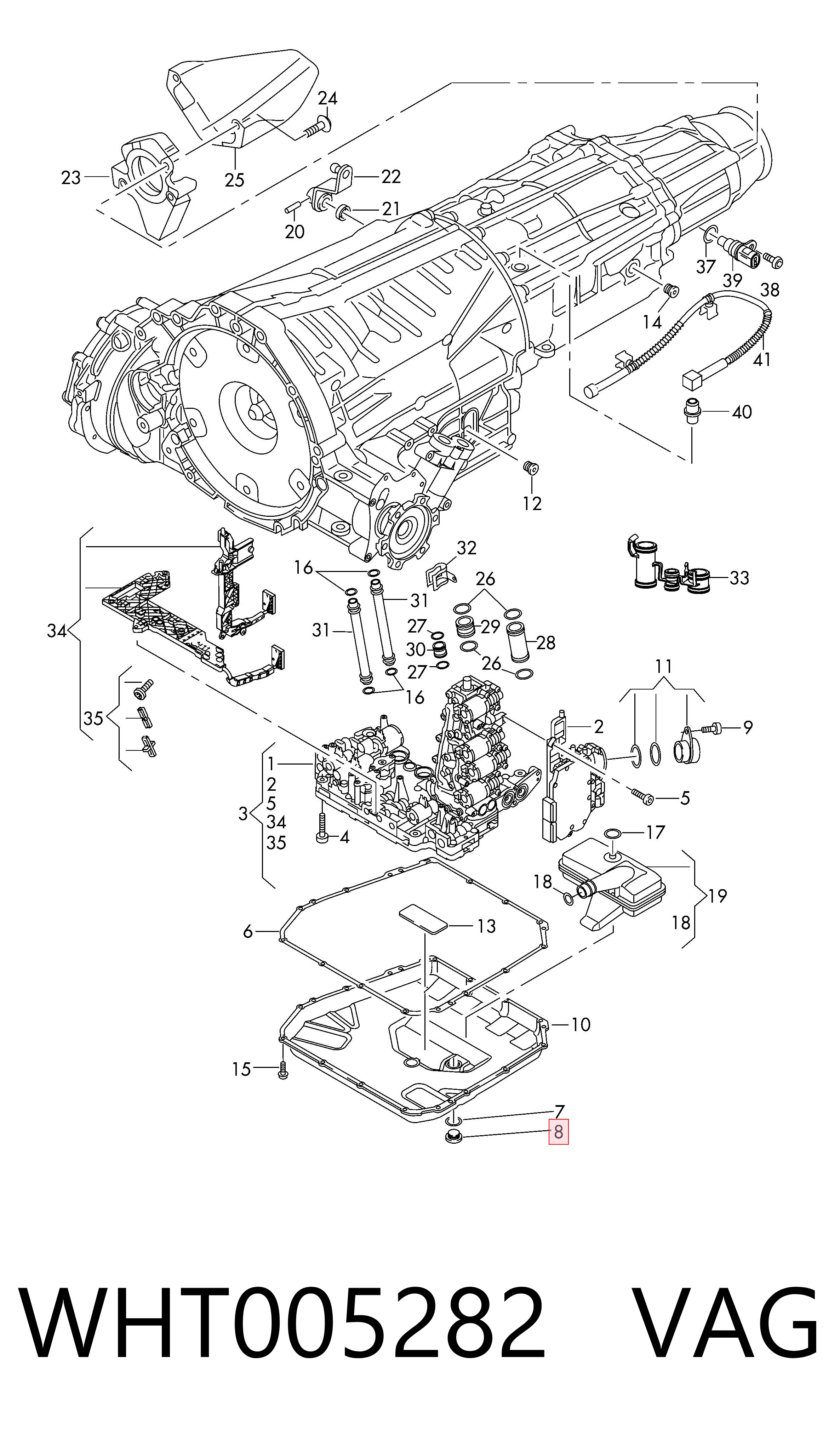 WHT005282 VAG Tapón del cárter de la transmisión automática