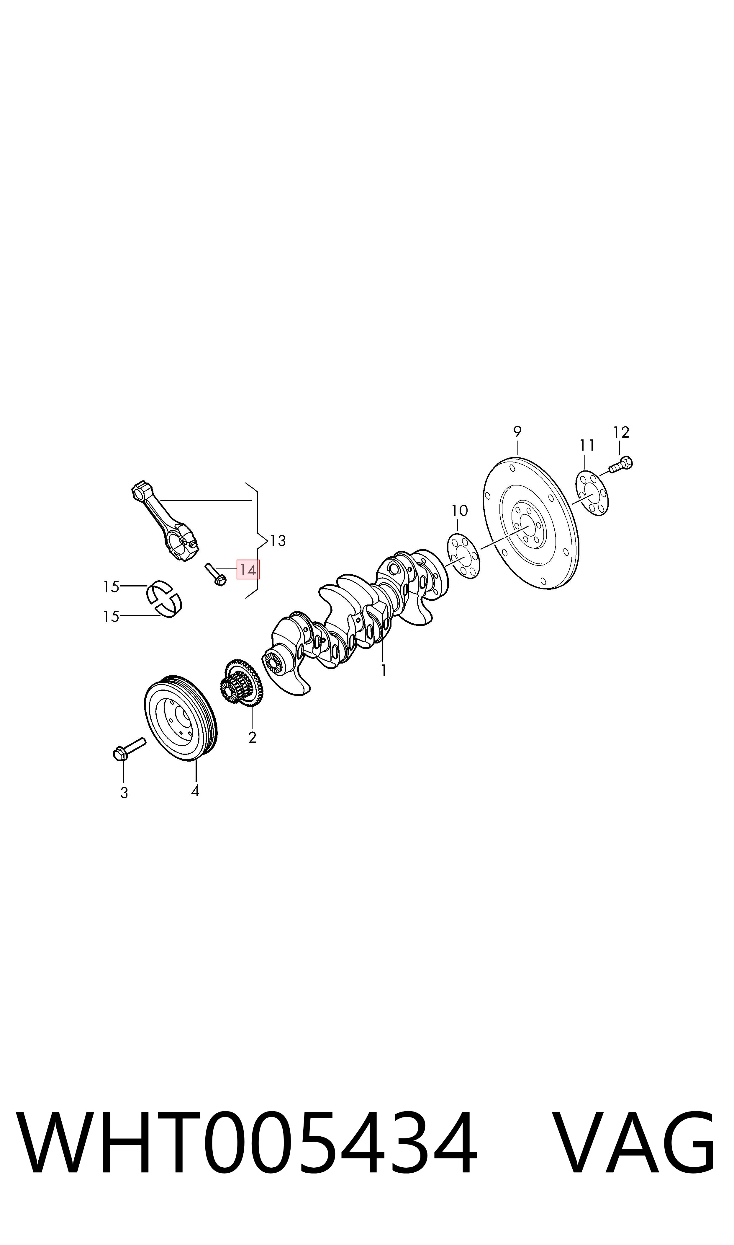 Tornillo de biela VAG WHT005434 precio, desde 2,49 EUR