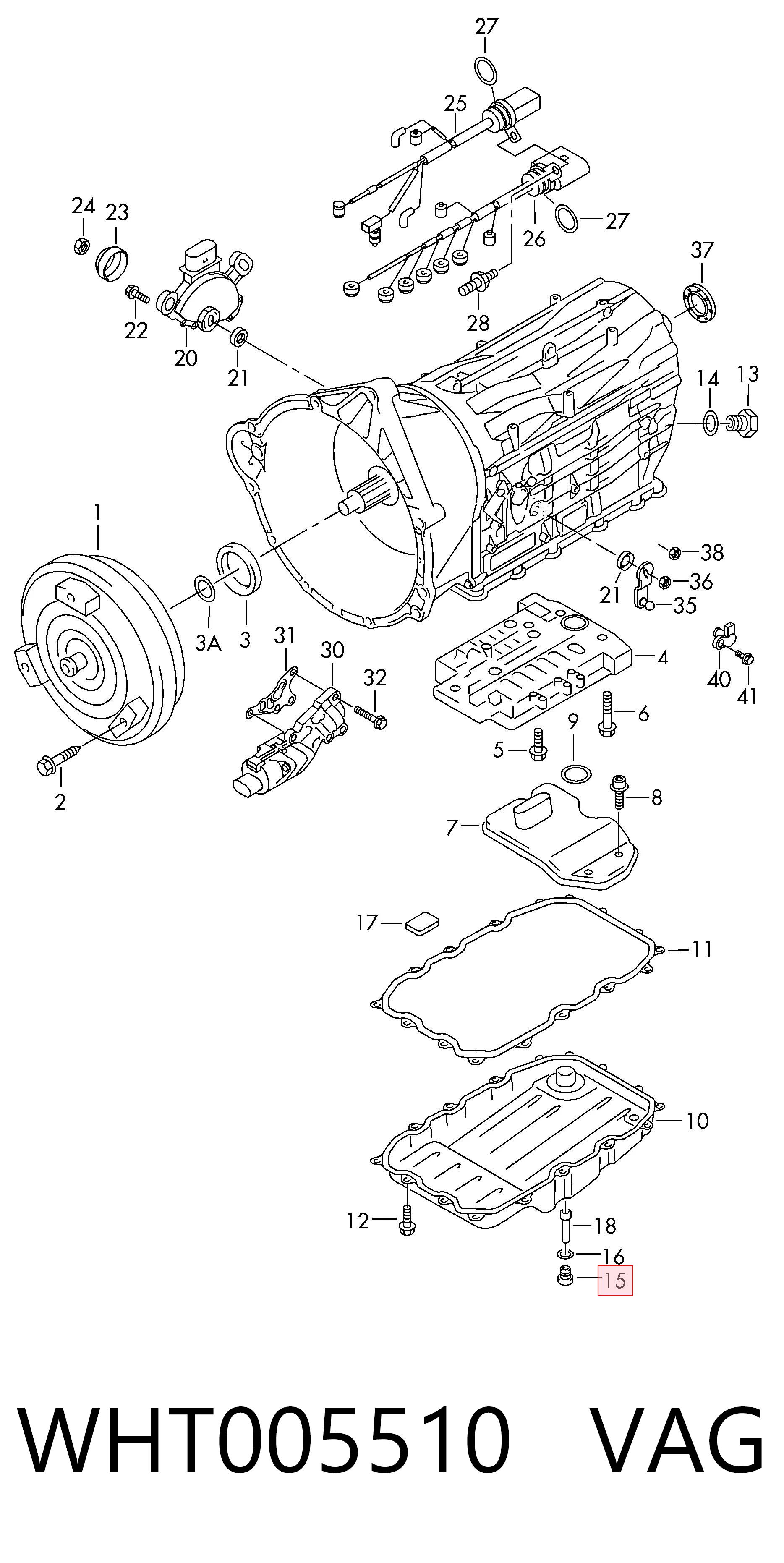 WHT005510 VAG Tapón del cárter de la transmisión automática