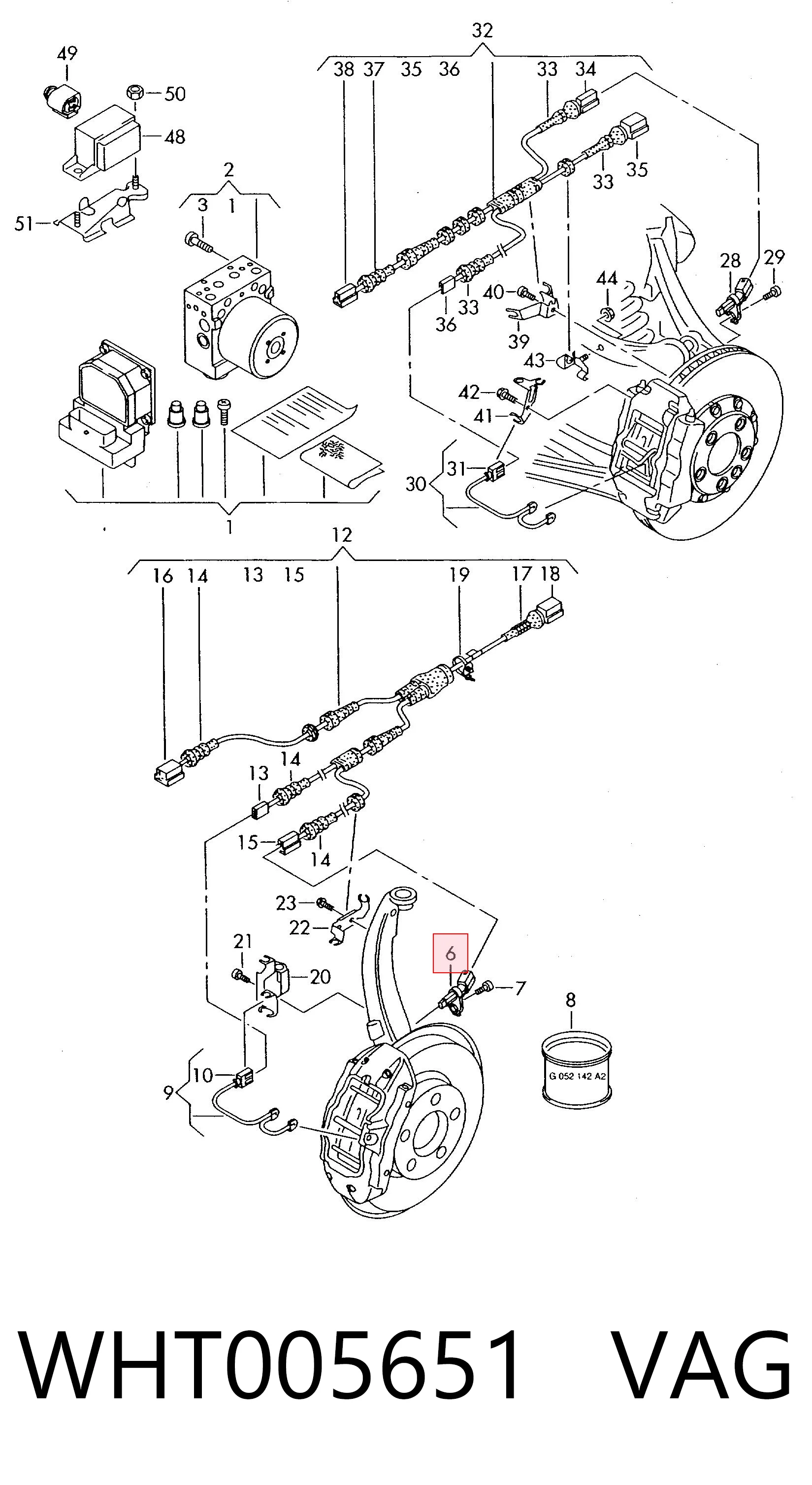 WHT005651 VAG Sensor de rueda abs