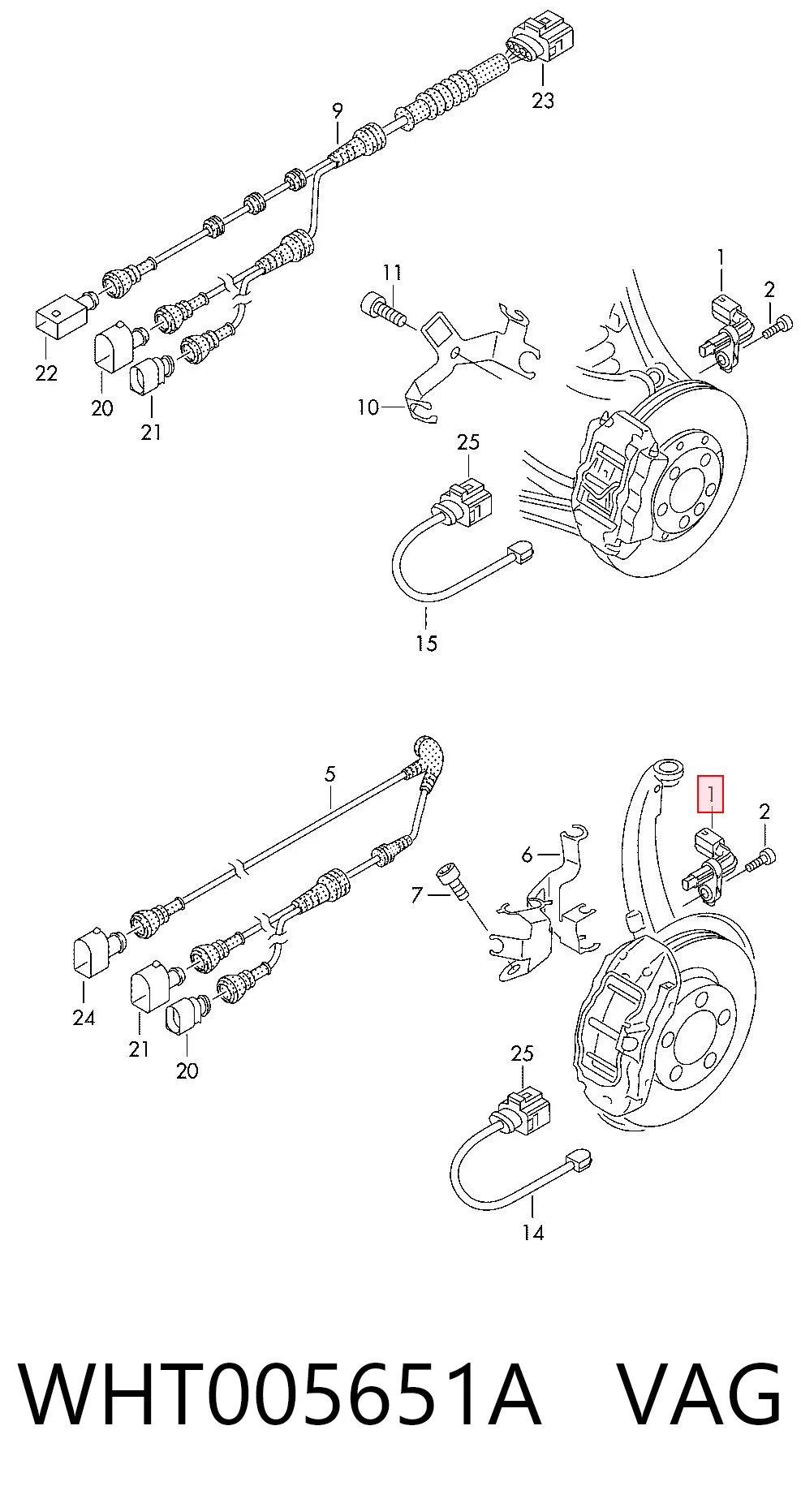 WHT005651A VAG Sensor de rueda abs