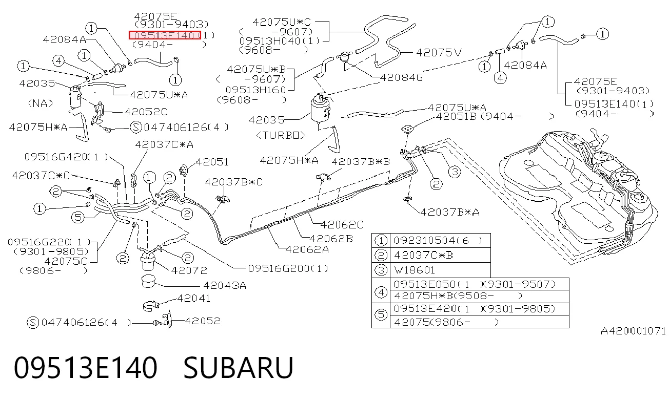 09513E140 Subaru