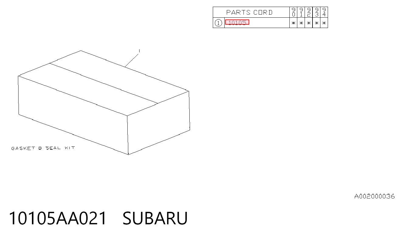 Juego juntas motor para Subaru Legacy I BC