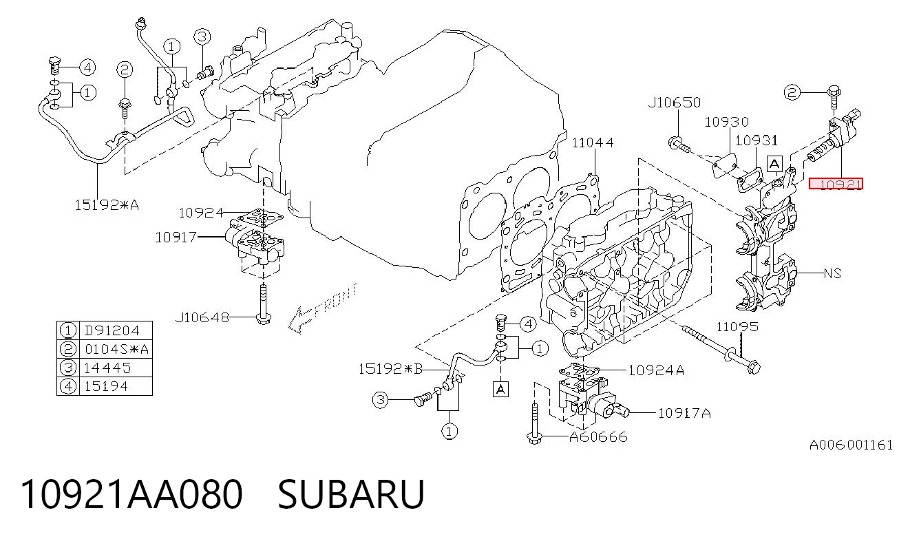 10921AA080 Subaru Válvula control, ajuste de levas