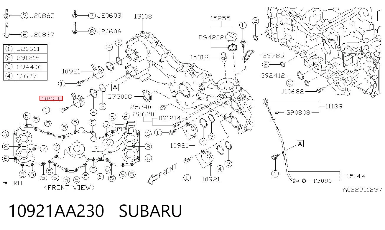 10921AA230 Subaru Válvula control, ajuste de levas