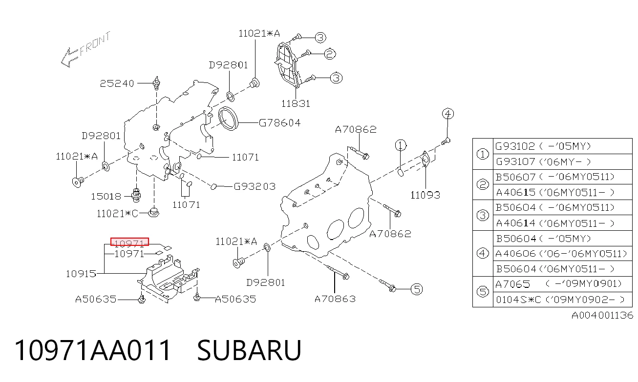10971AA011 Subaru