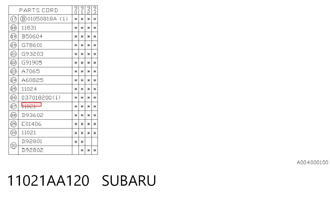 11021AA120 Subaru
