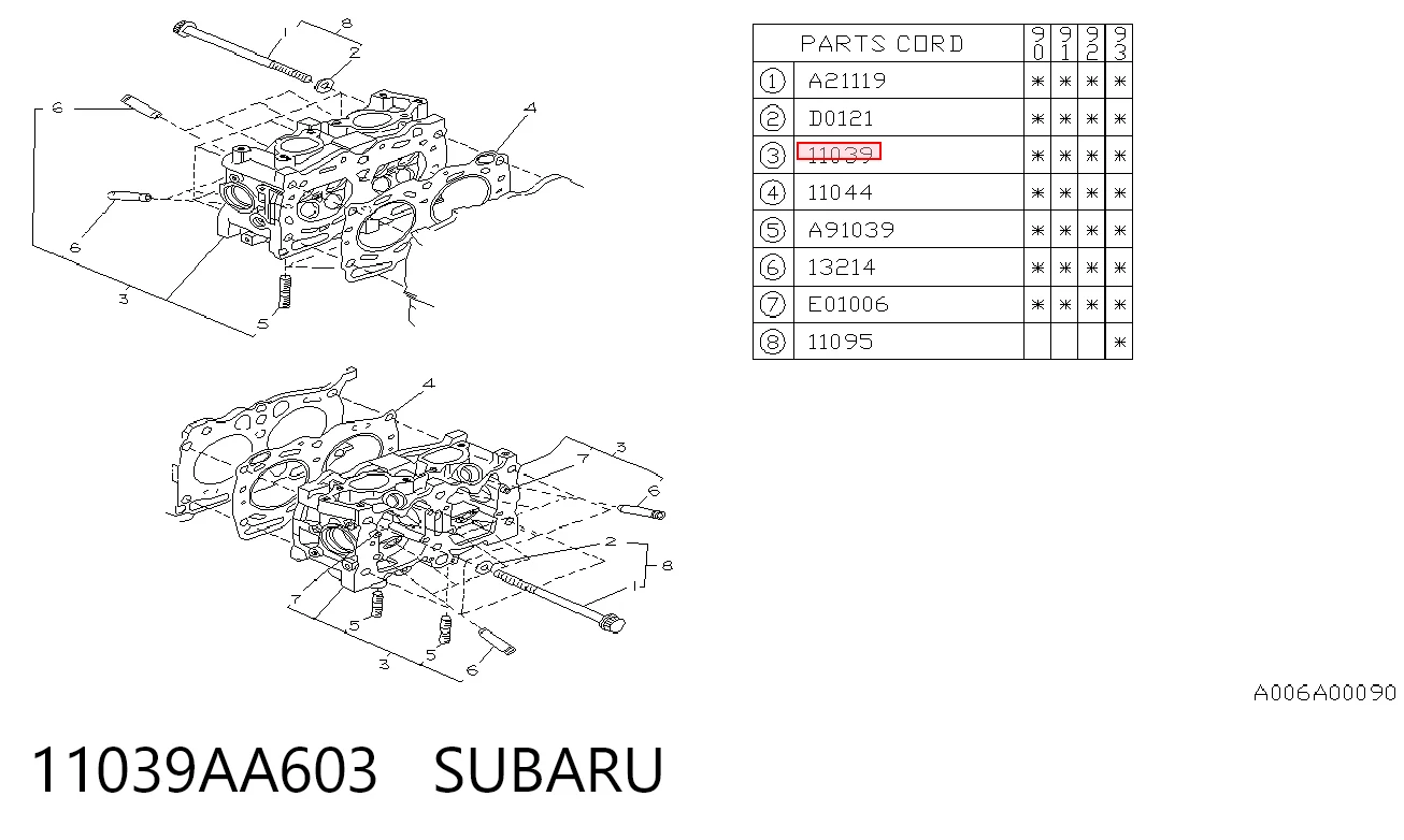 11039AA603 Subaru