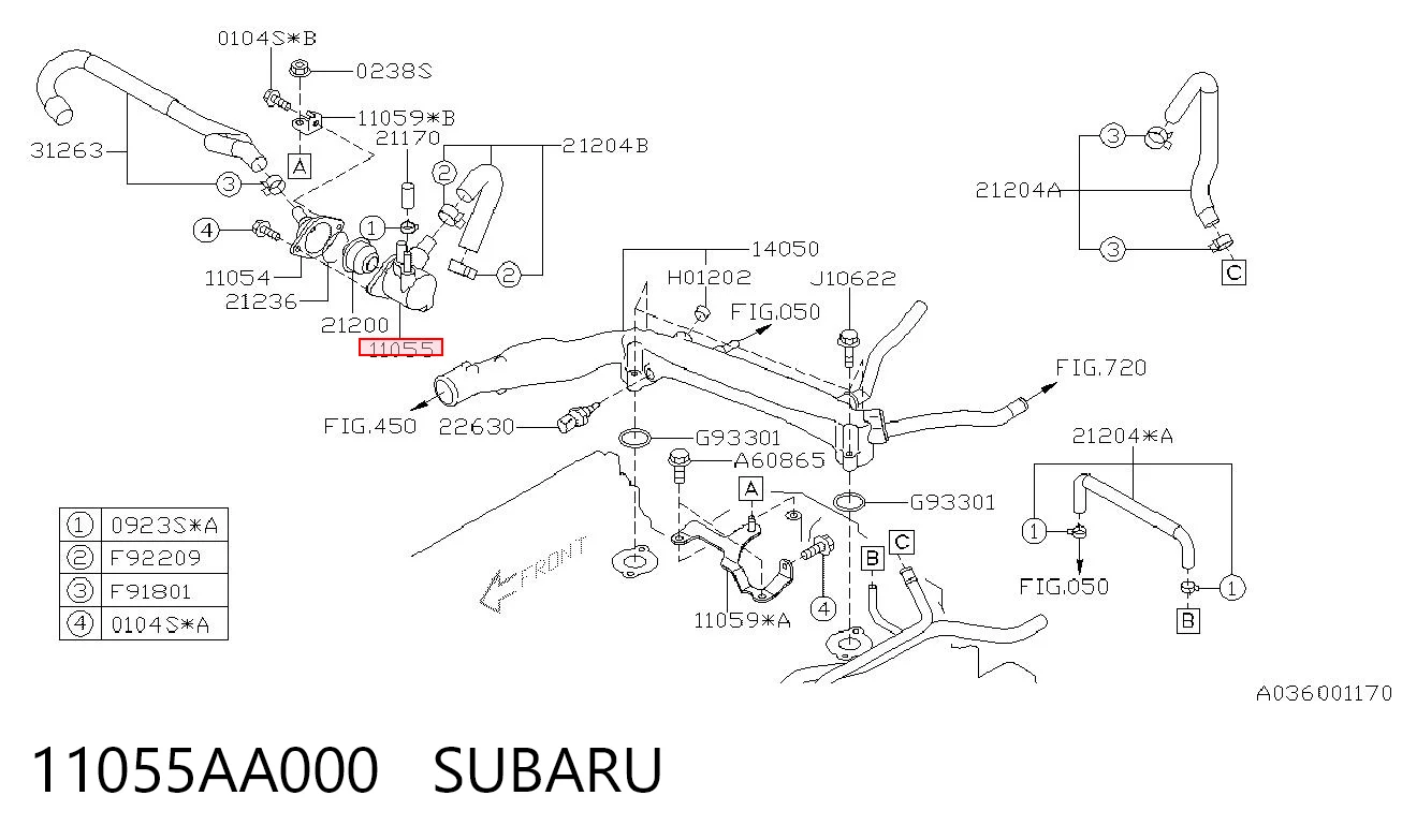 Comprar Carcasa del termostato Subaru Outback B13, BP a bajo precio