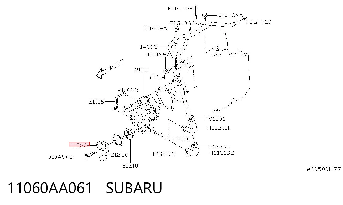 11060AA061 Subaru Tapa de termostato