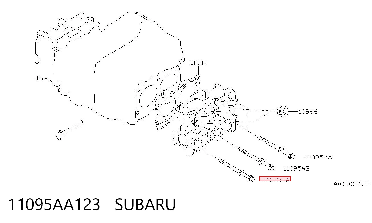 11095AA123 Subaru Pernos de culata